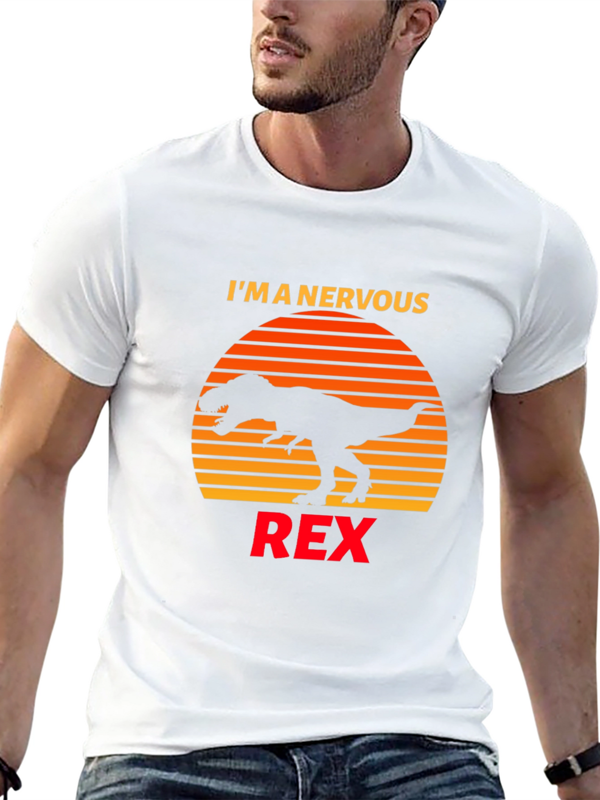 Nervous Rex T-Shirt Dinosaur Graphic Tee