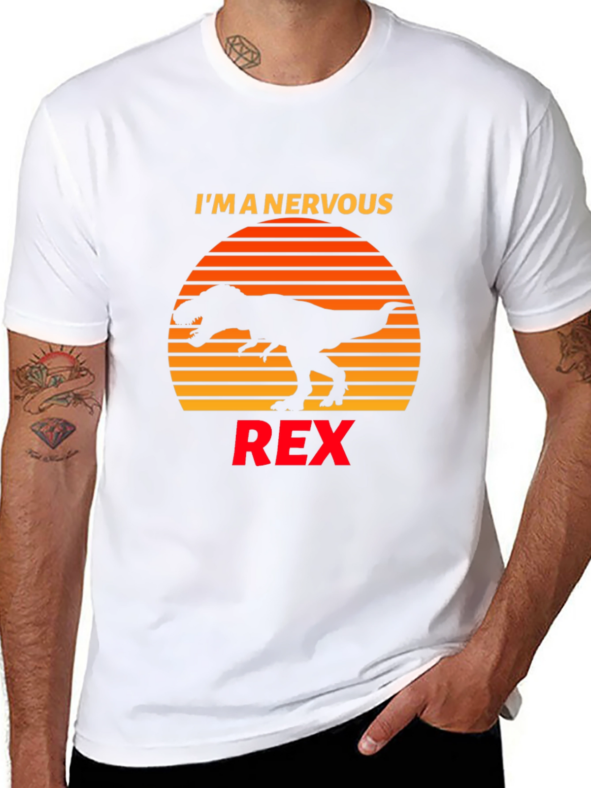 Nervous Rex T-Shirt Dinosaur Graphic Tee