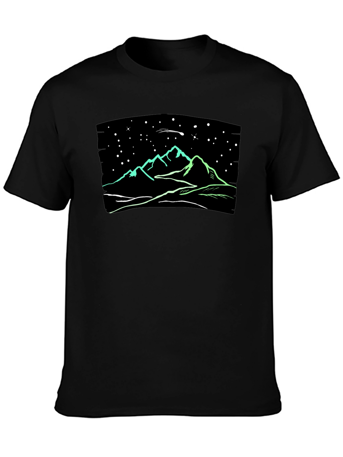 Night Sky Mountain T-Shirt - Glow in the Dark