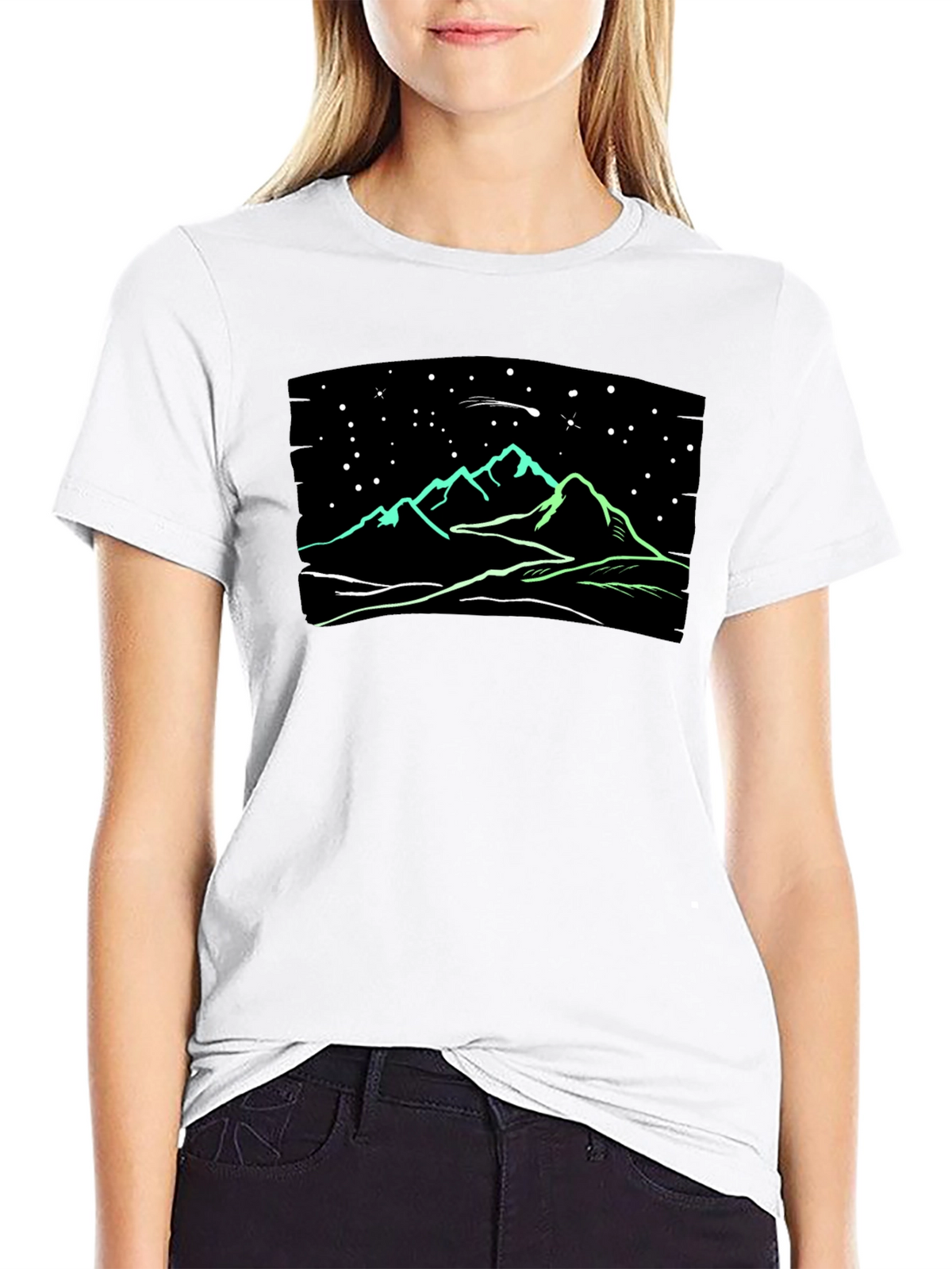 Night Sky Mountain T-Shirt - Glow in the Dark