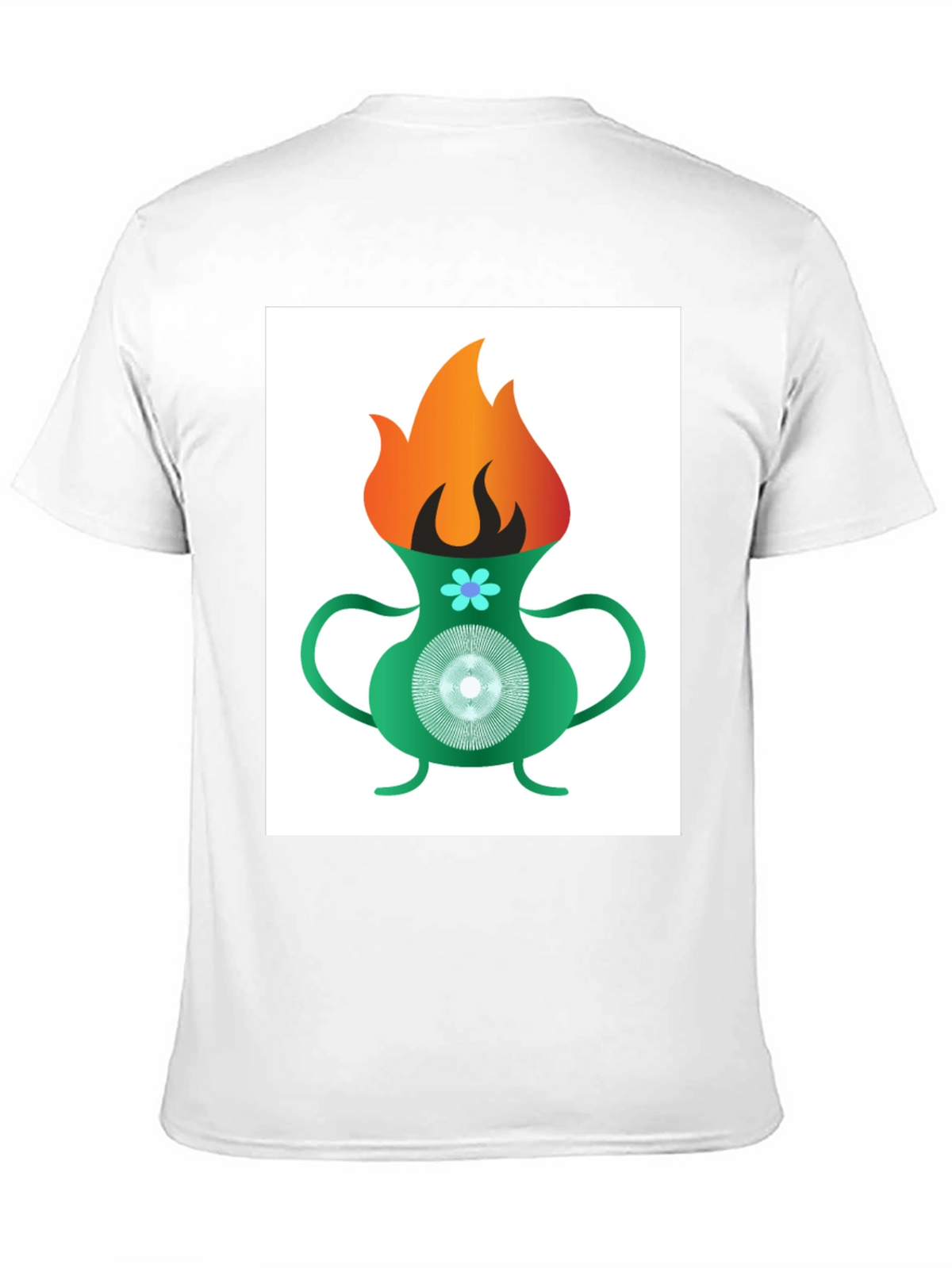 Flame Vase Graphic Tee - Black Cotton T-Shirt