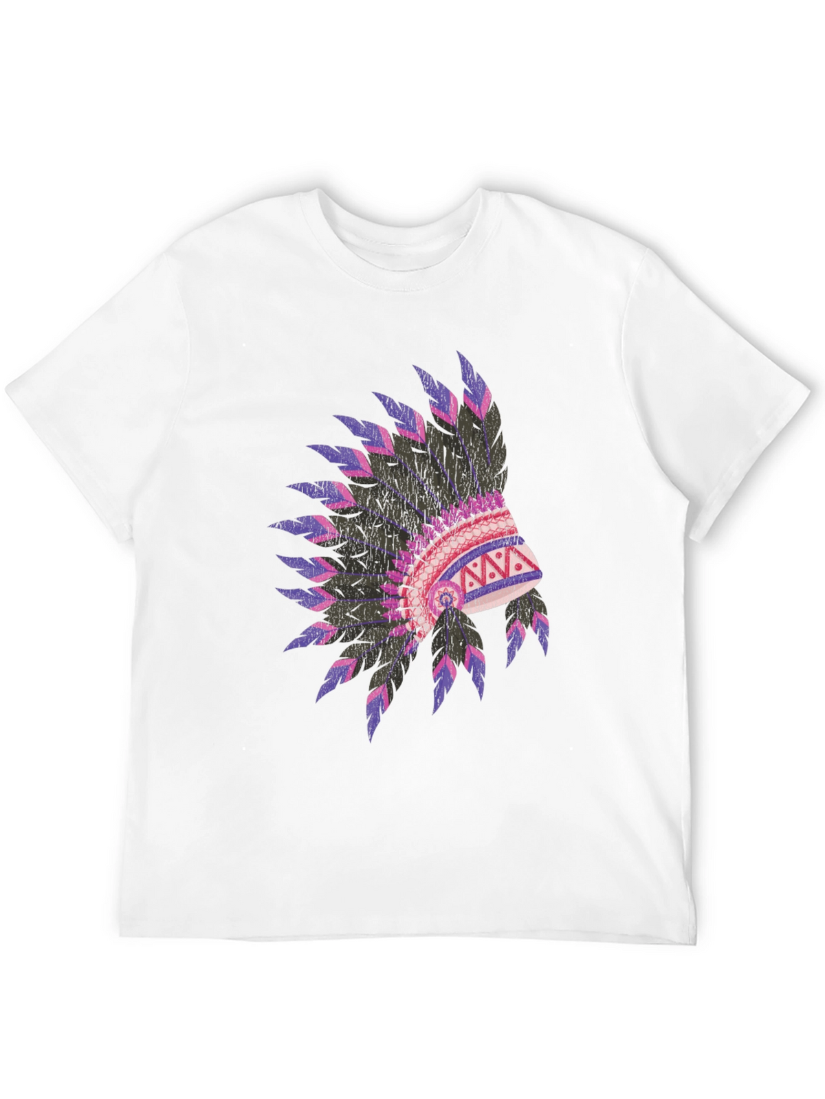 Native American Headdress Graphic Black T-Shirt