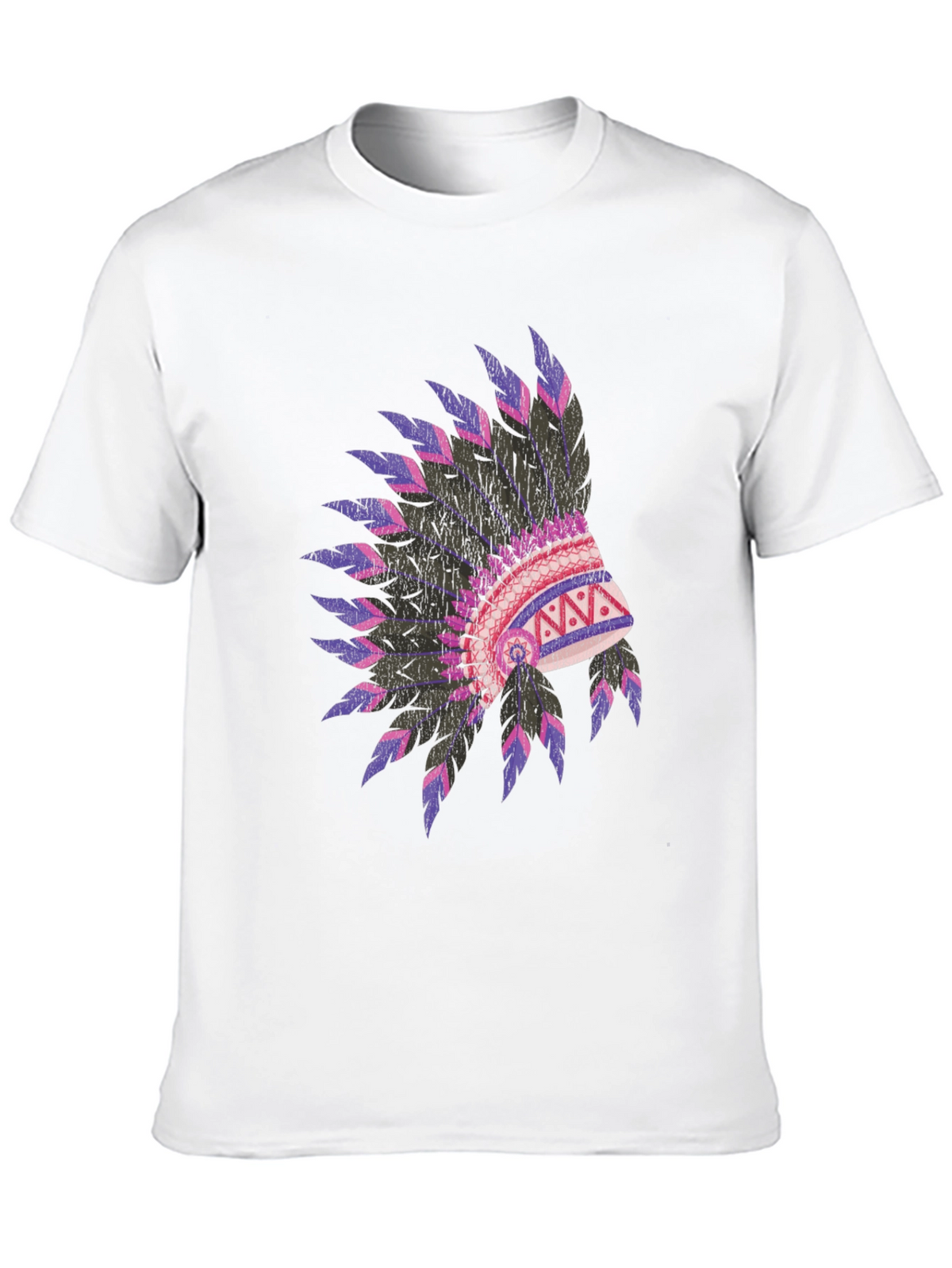 Native American Headdress Graphic Black T-Shirt
