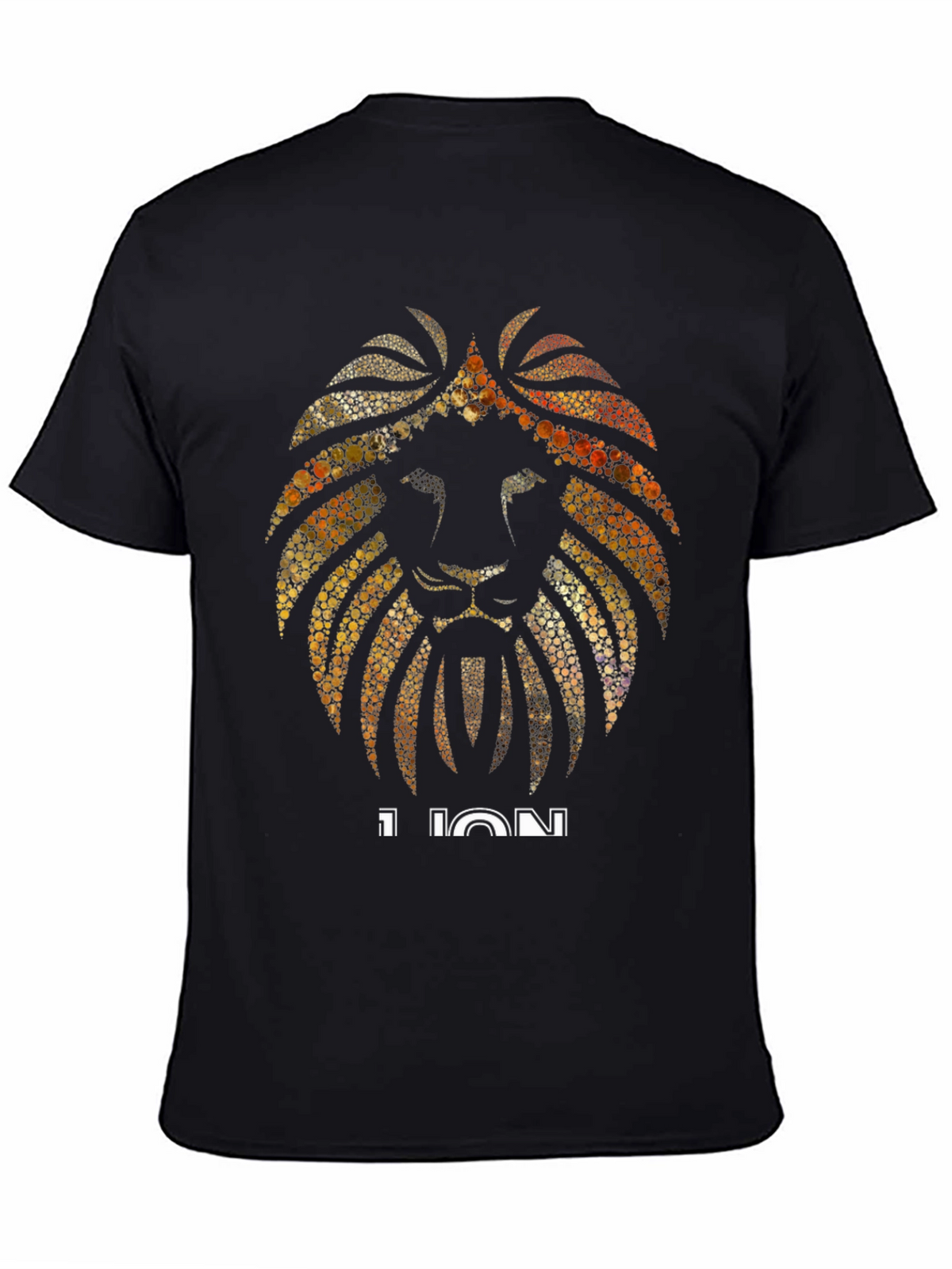 Lion Graphic Print Black T-Shirt