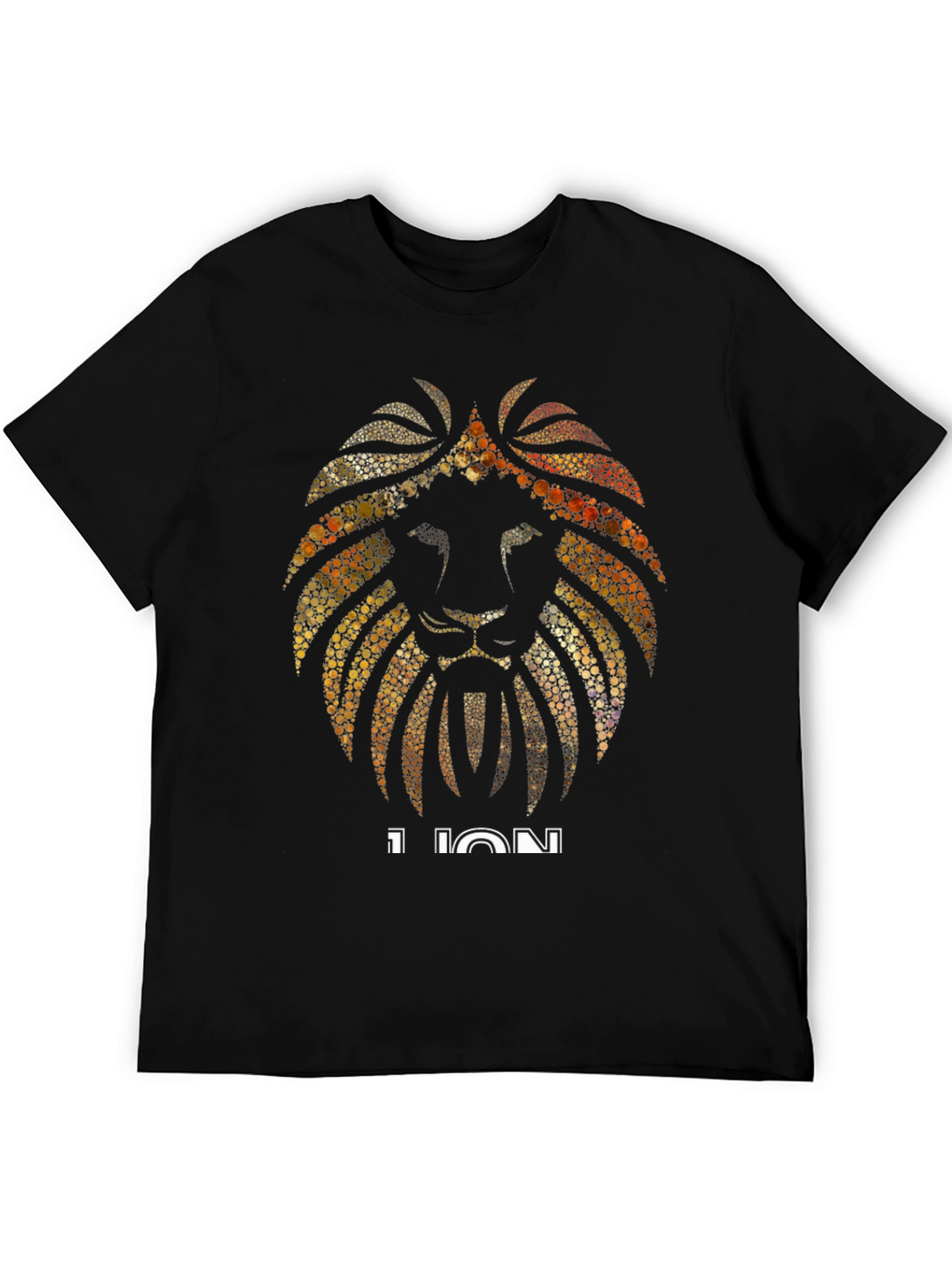 Lion Graphic Print Black T-Shirt