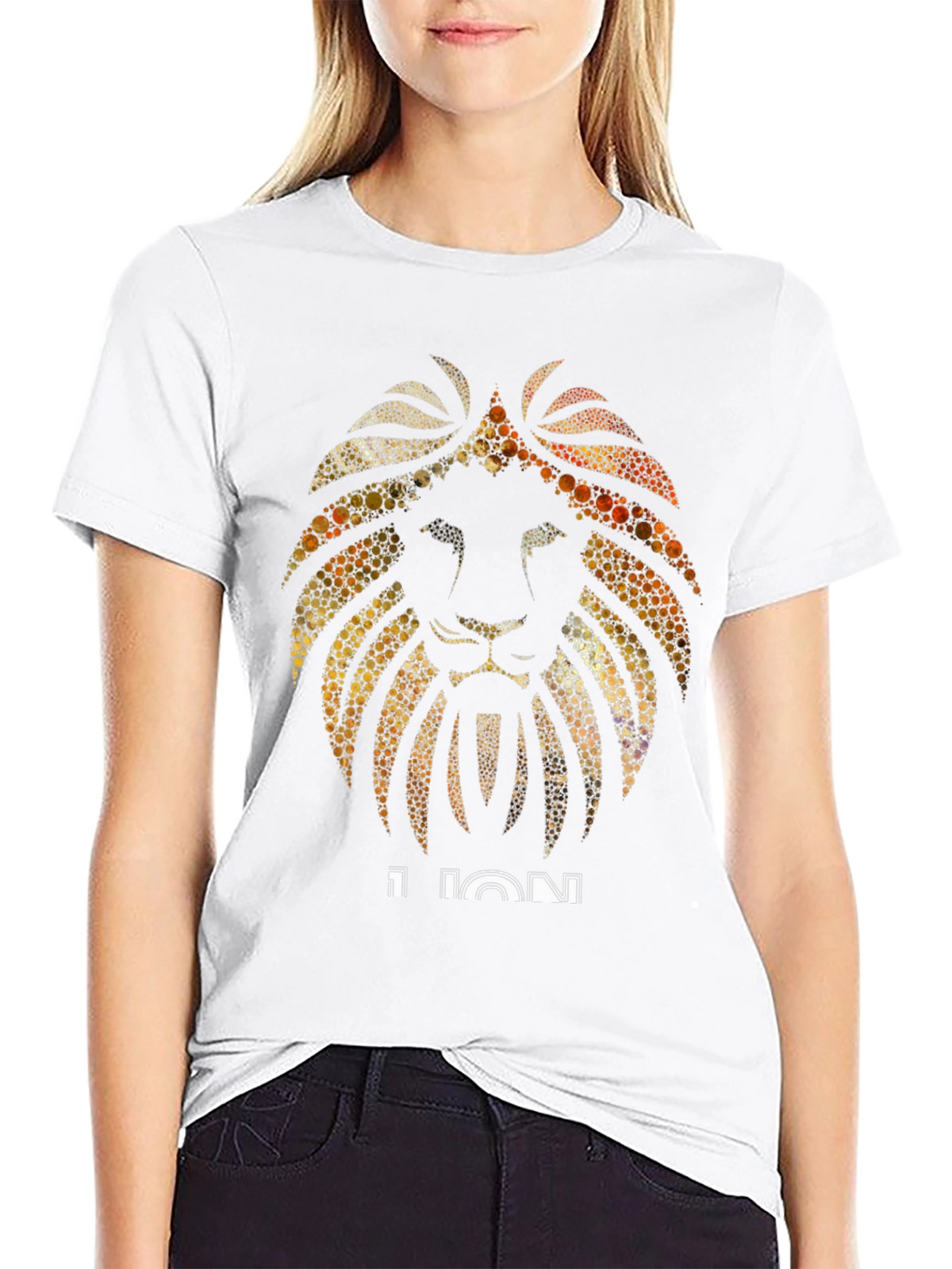 Lion Graphic Print Black T-Shirt