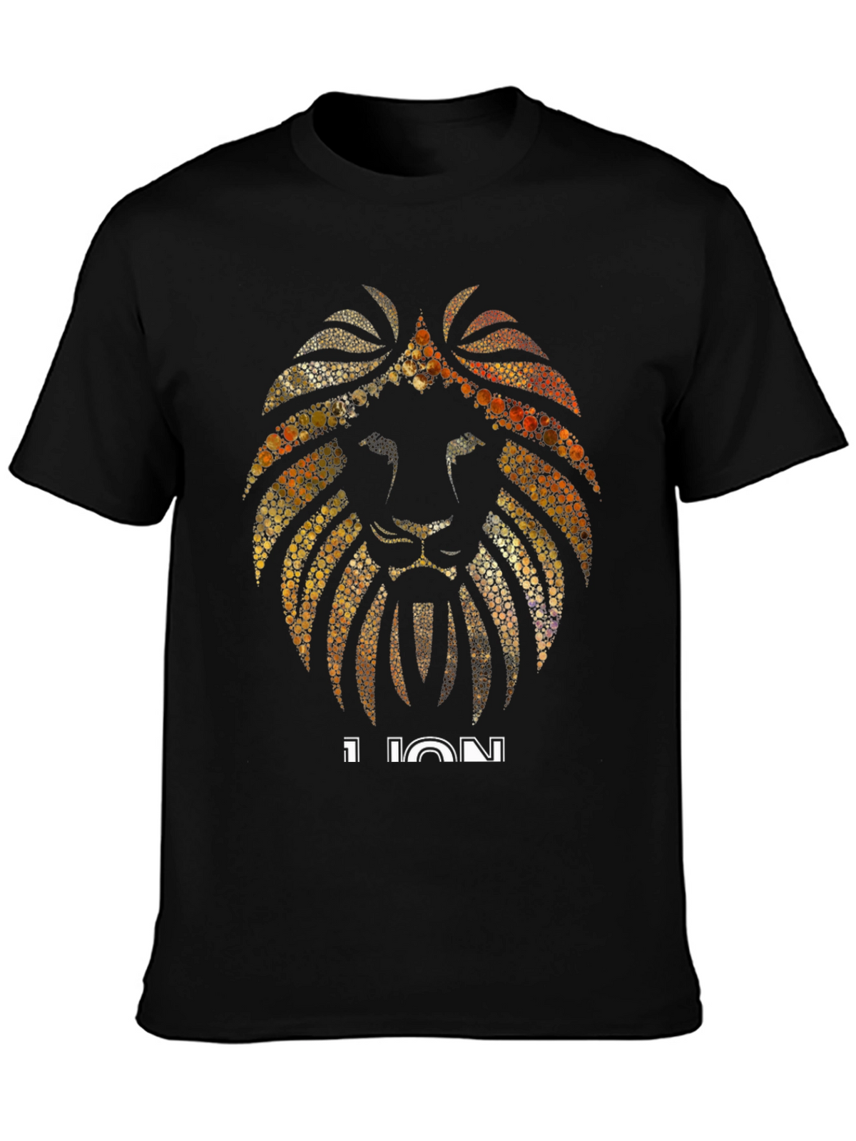 Lion Graphic Print Black T-Shirt
