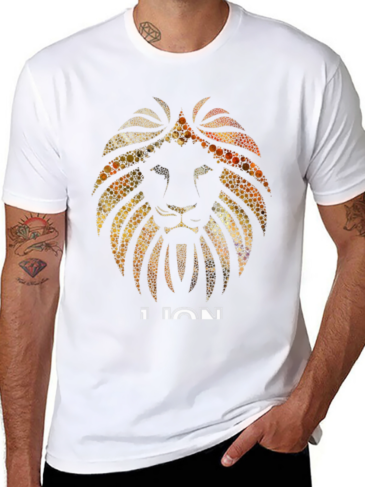 Lion Graphic Print Black T-Shirt