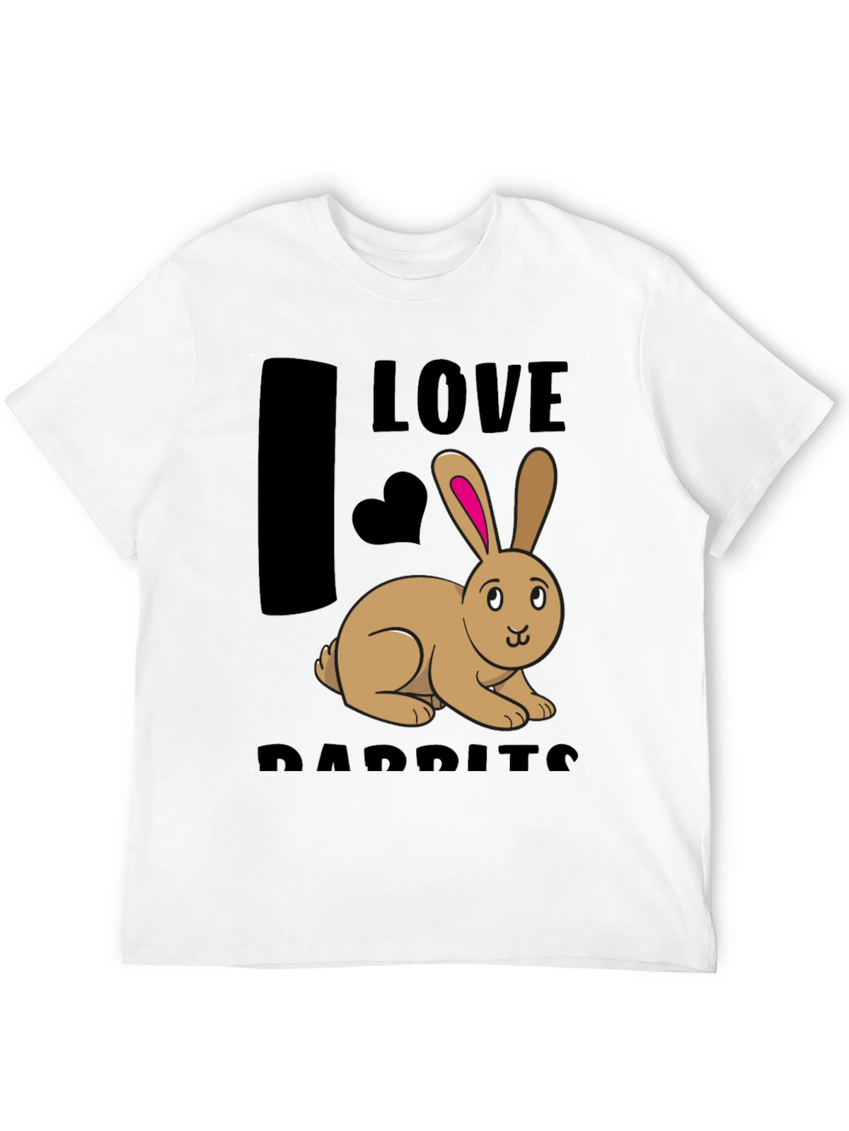 I Love Rabbits Black Graphic T-Shirt