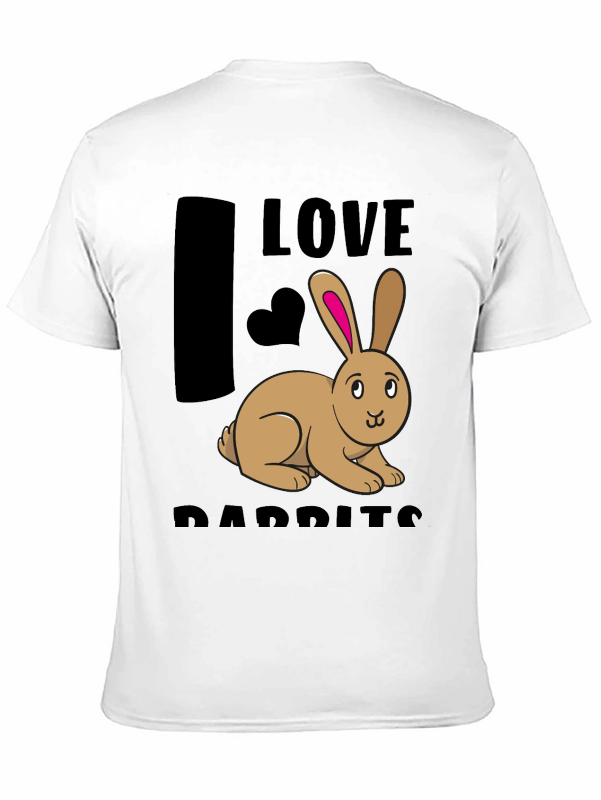 I Love Rabbits Black Graphic T-Shirt