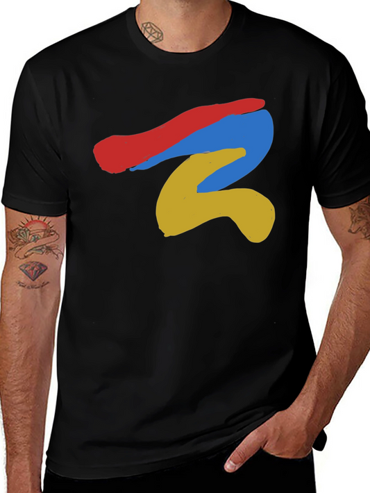 Abstract Color Stroke Graphic Tee - Modern Art Shirt