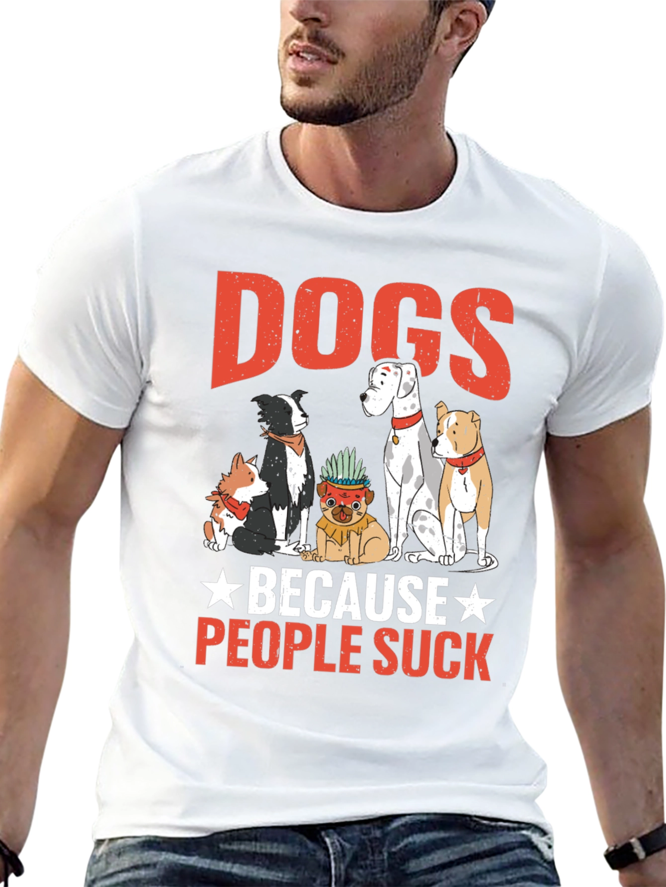Dogs Because People Suck Graphic Tee