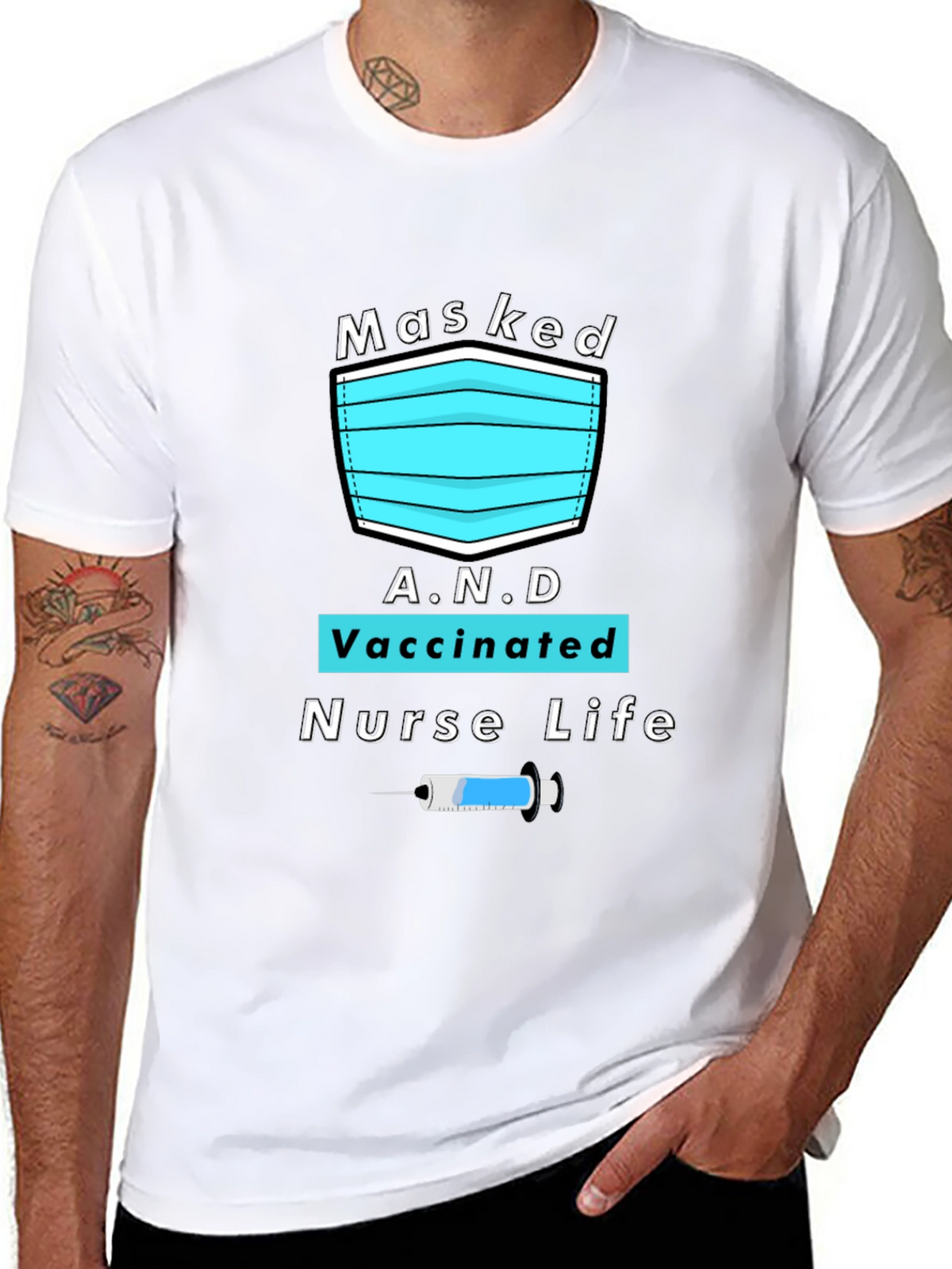 Masked Vaccinated Nurse Life T-Shirt