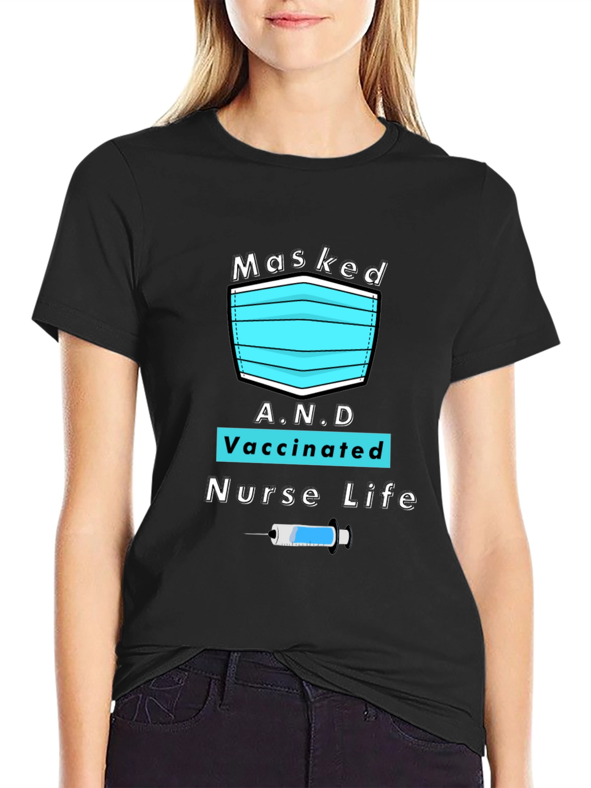 Masked Vaccinated Nurse Life T-Shirt