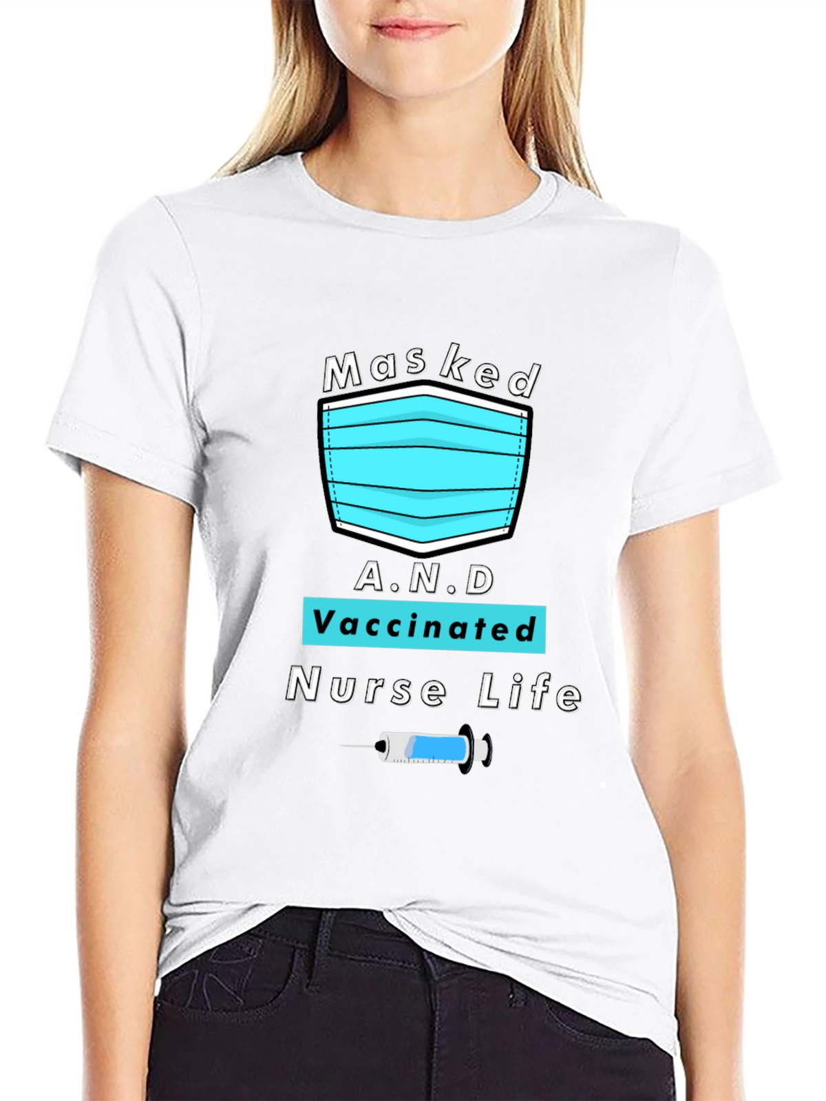 Masked Vaccinated Nurse Life T-Shirt