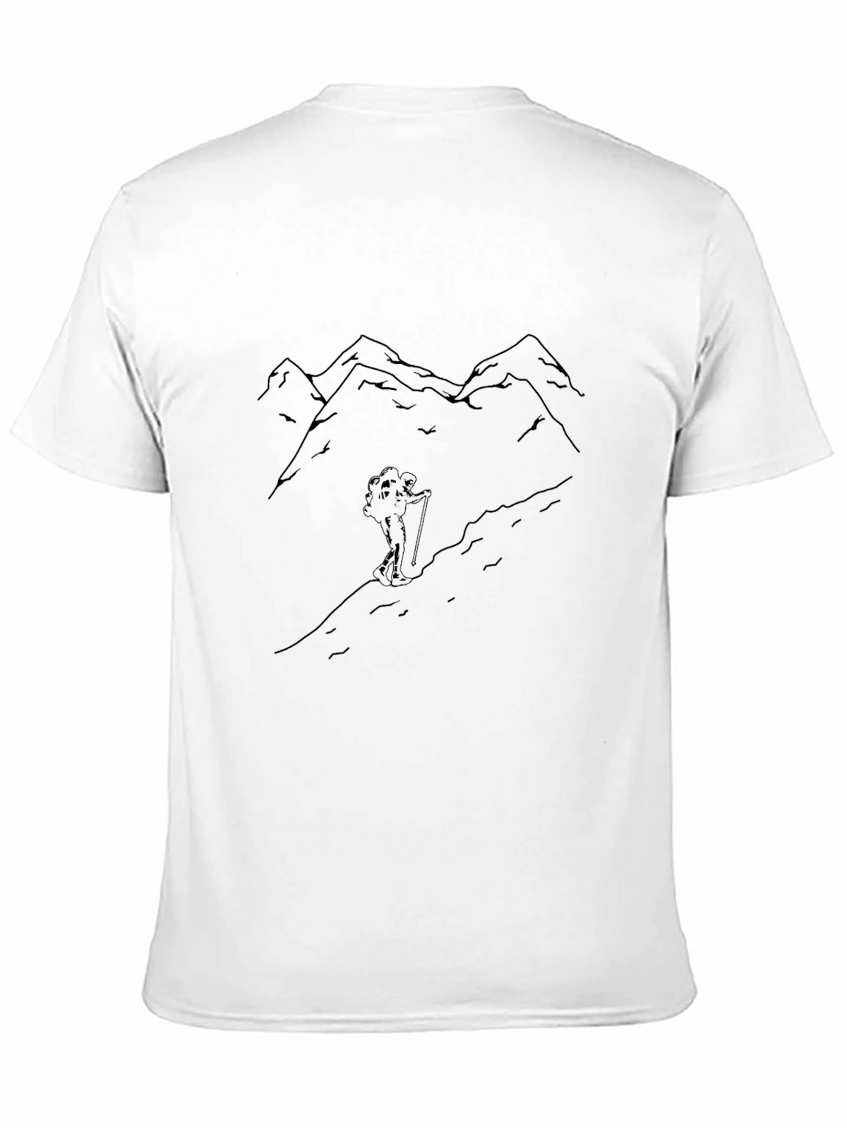 Mountain Hiker Graphic Tee - Black Cotton