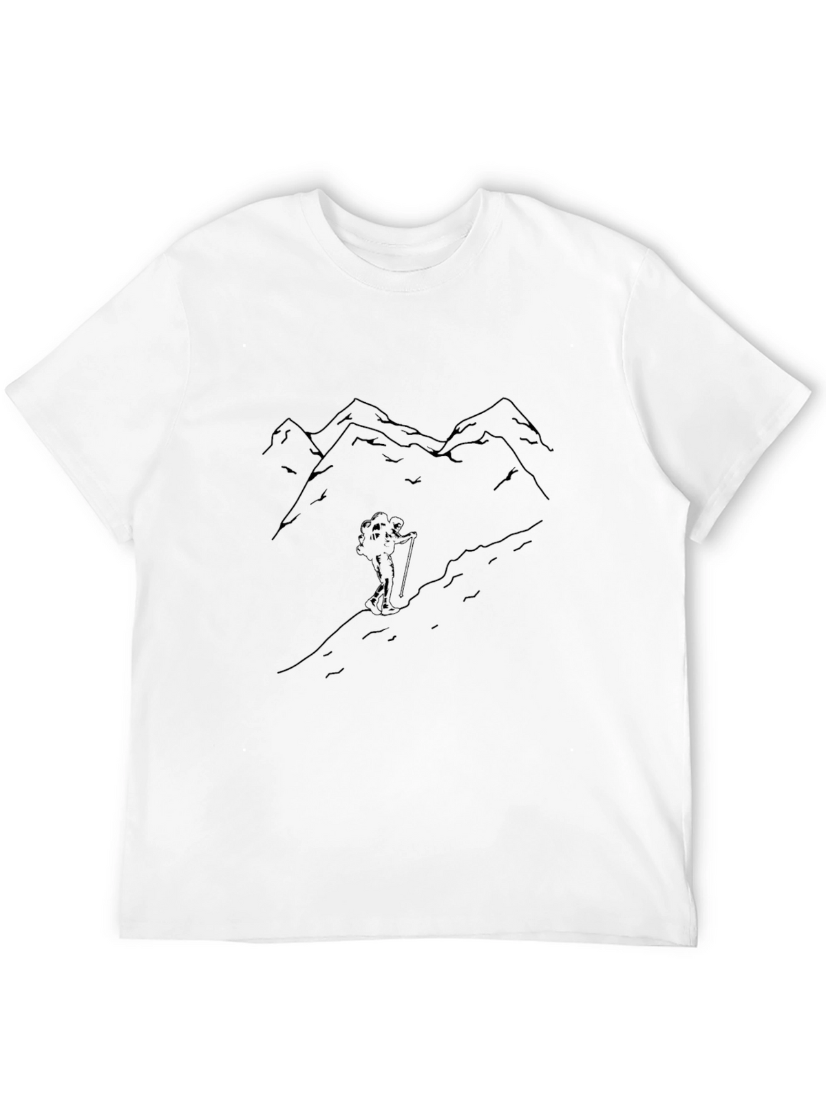 Mountain Hiker Graphic Tee - Black Cotton