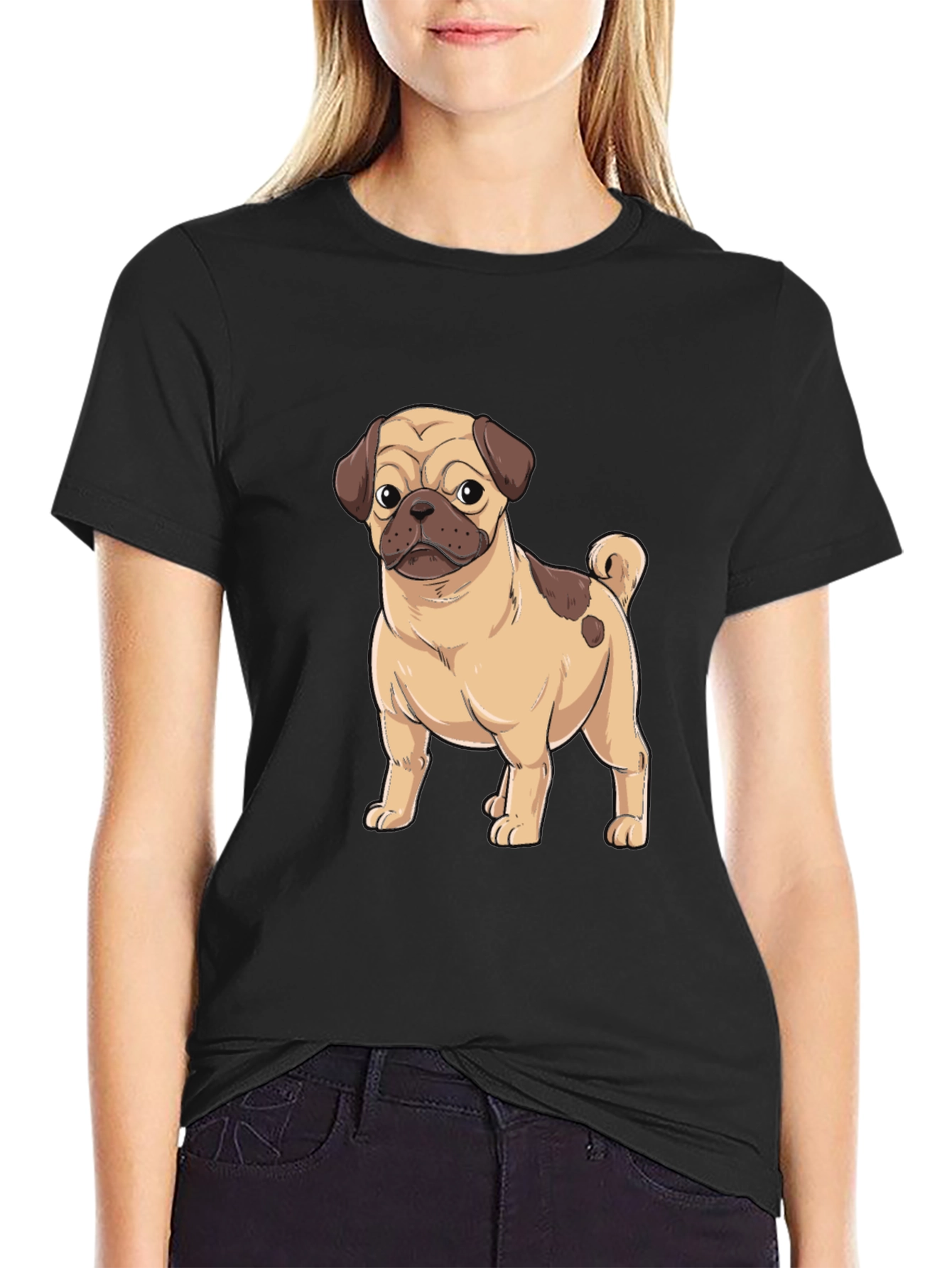 Pug Graphic Black T-Shirt