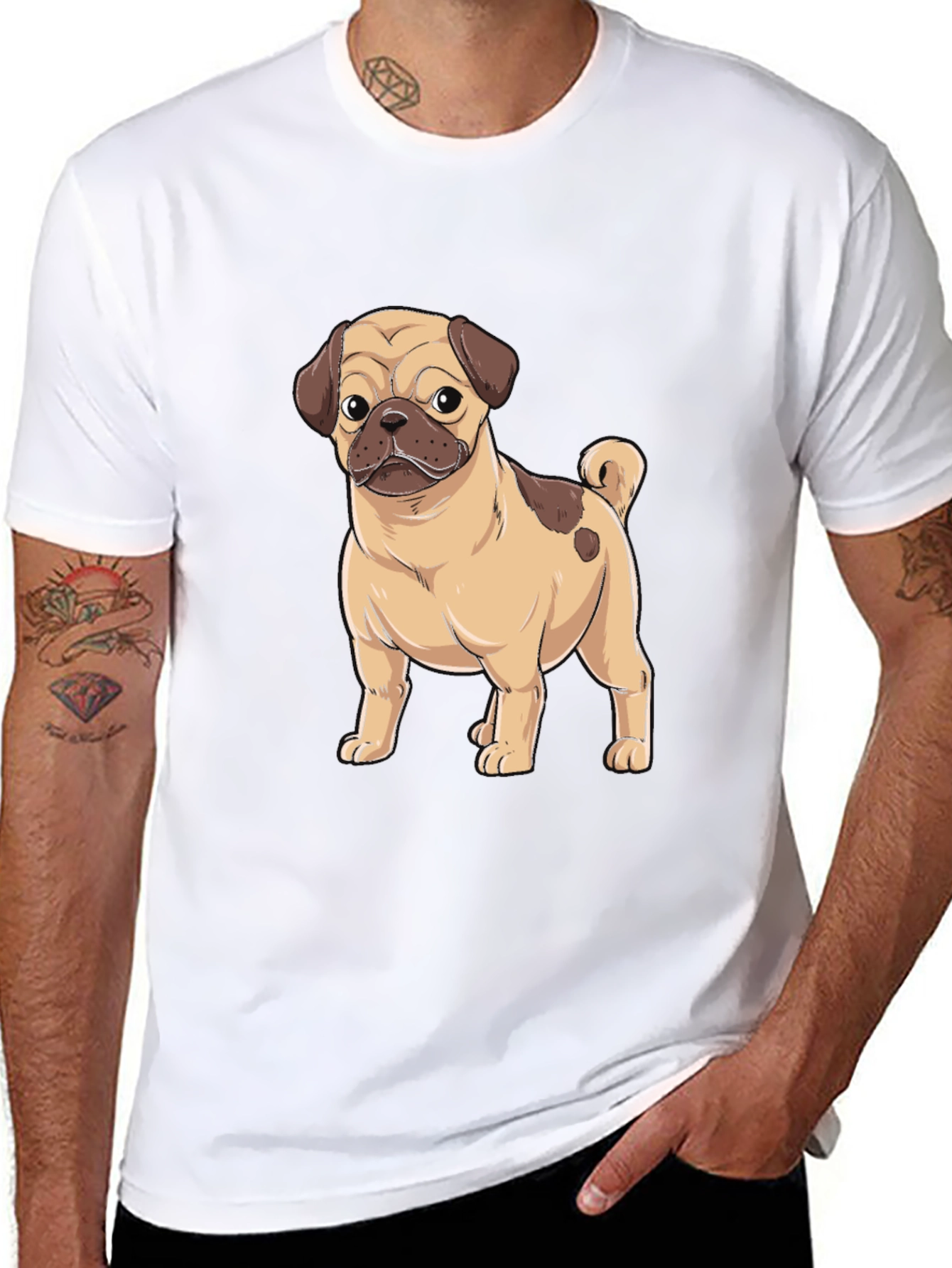 Pug Graphic Black T-Shirt