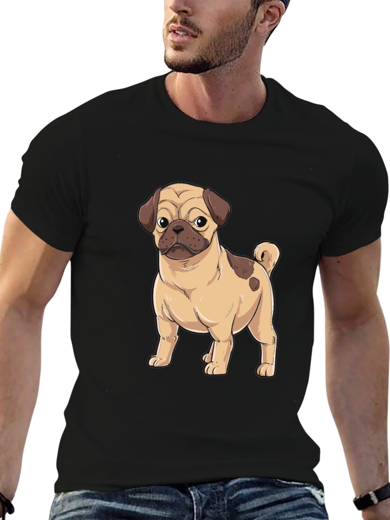 Pug Graphic Black T-Shirt