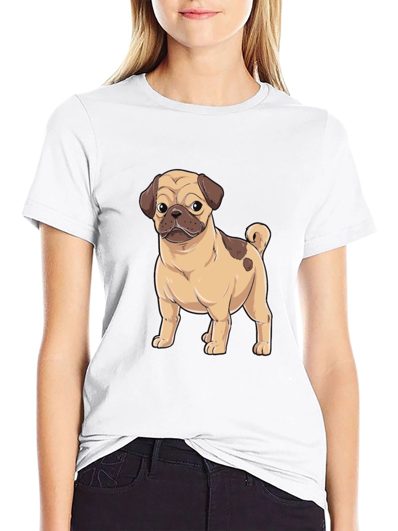 Pug Graphic Black T-Shirt