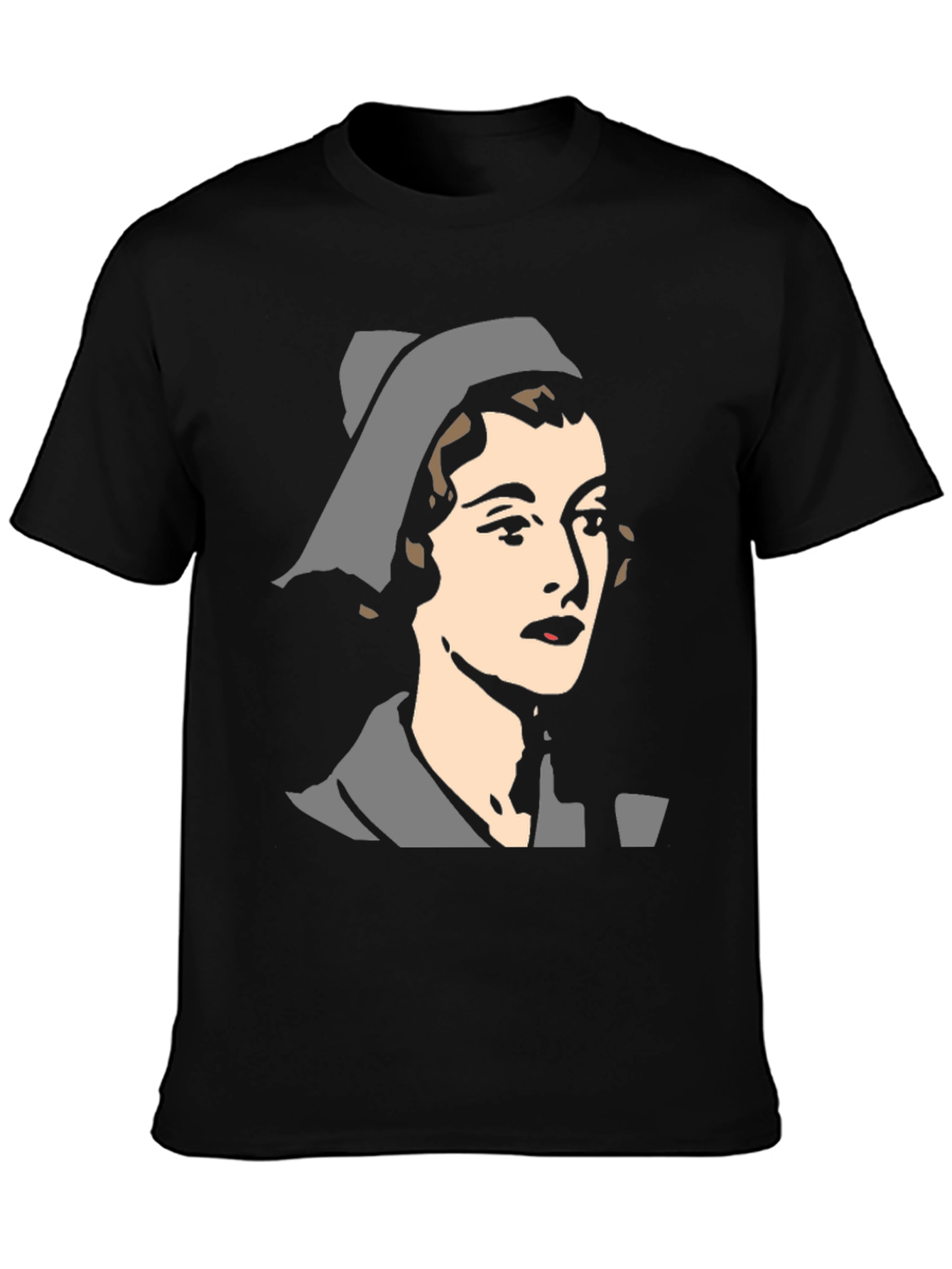 Retro Nurse Graphic T-Shirt - Black