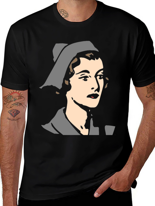Retro Nurse Graphic T-Shirt - Black