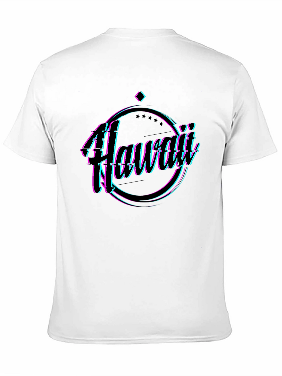 Hawaii Glitch Graphic Black T-Shirt