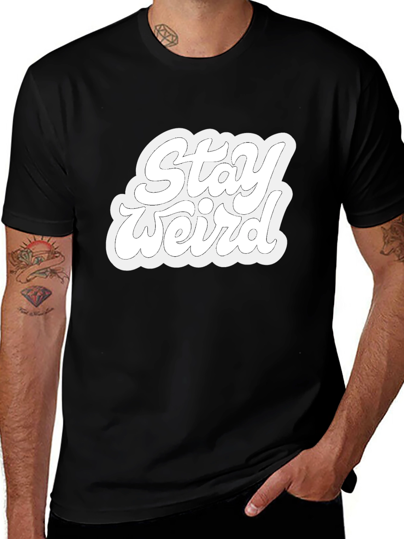 Stay Weird Black Graphic Tee