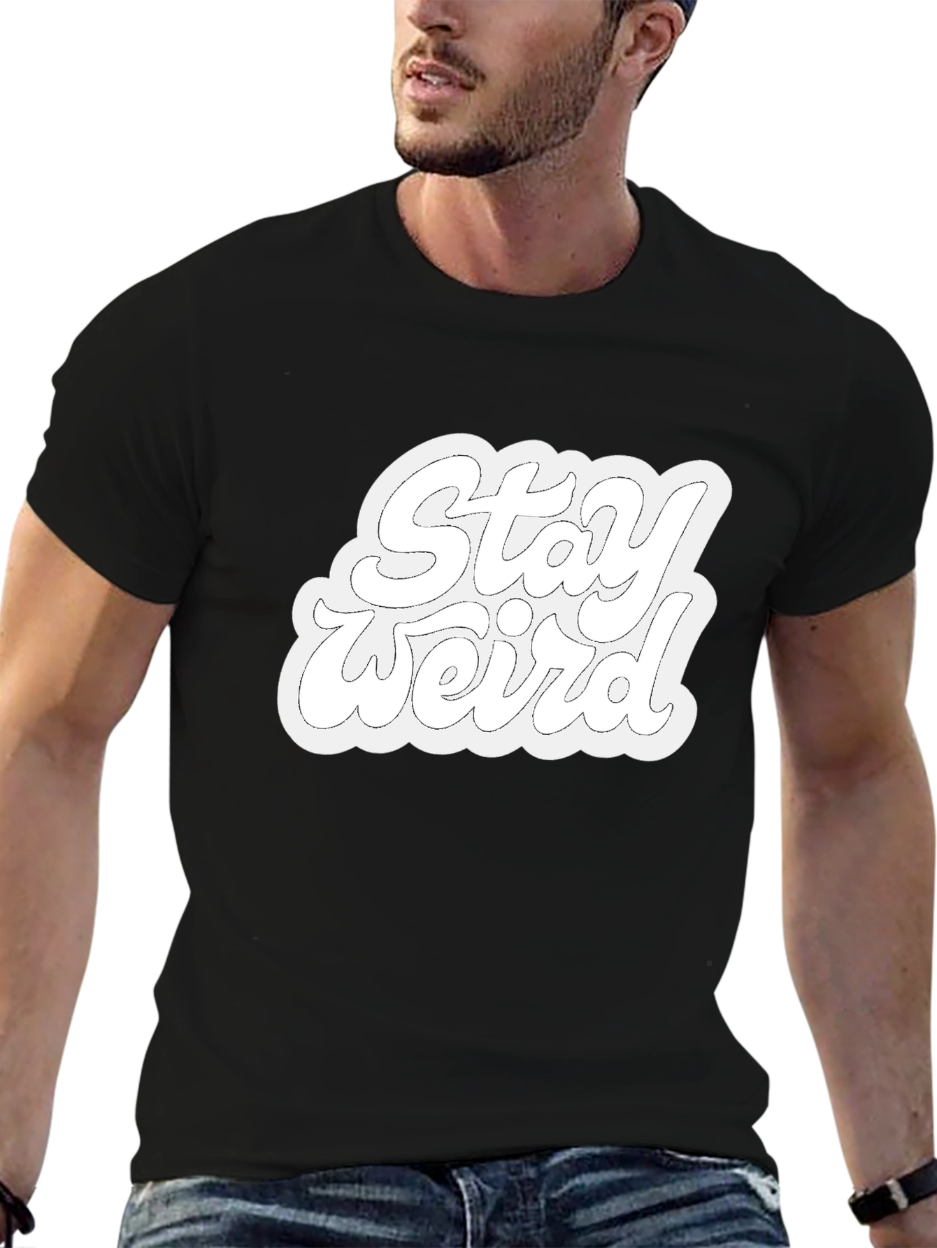 Stay Weird Black Graphic Tee