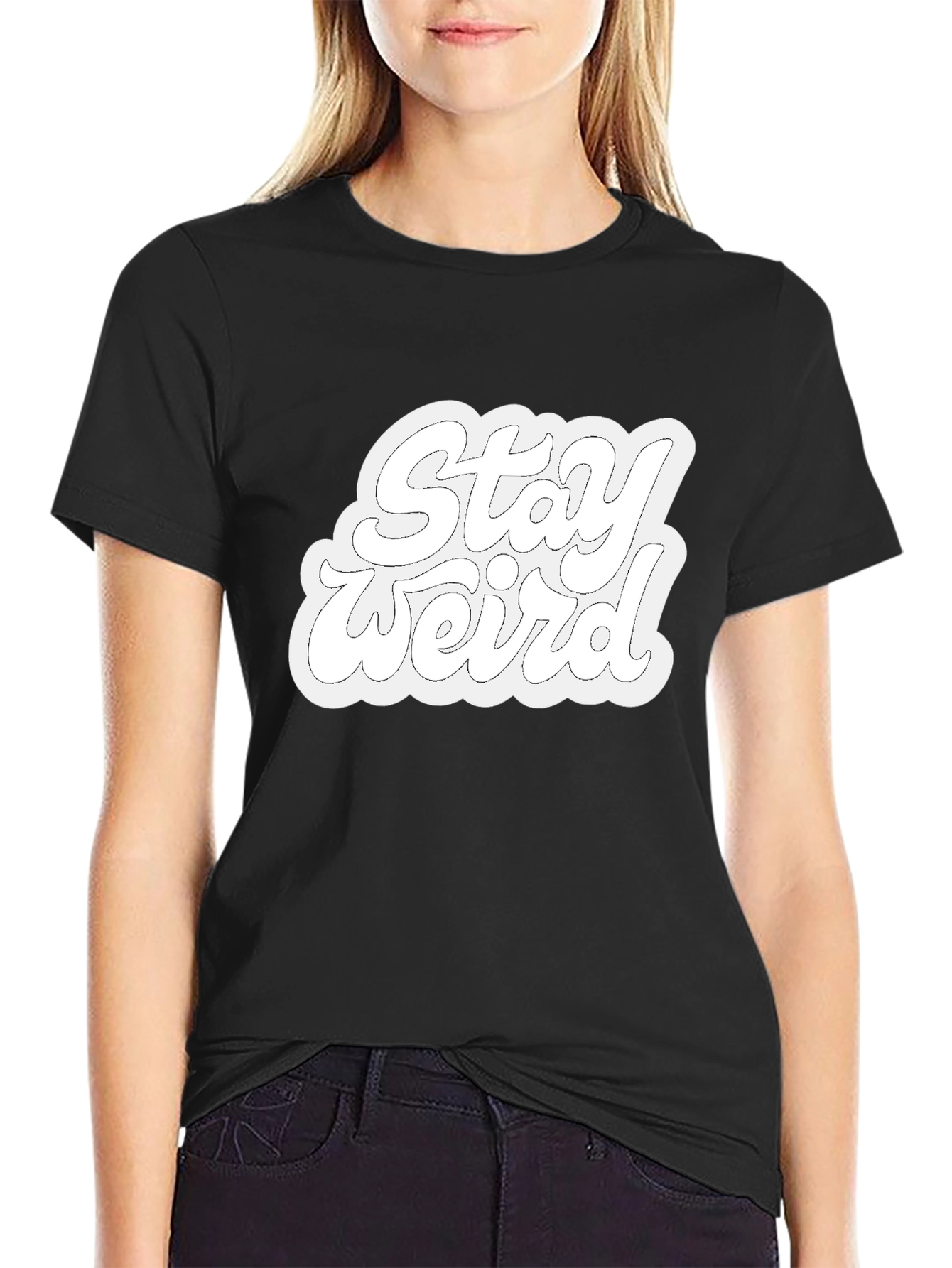 Stay Weird Black Graphic Tee