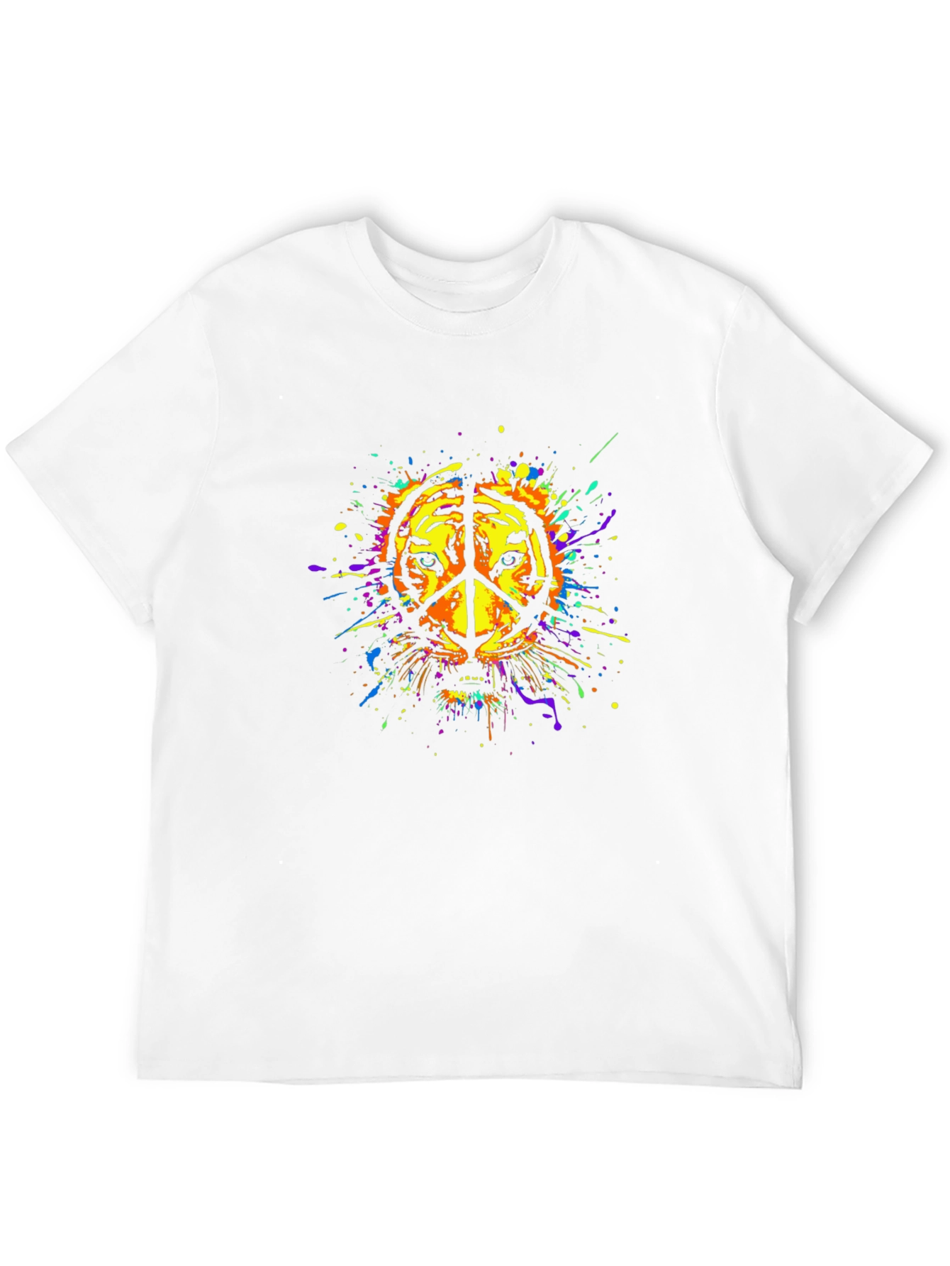 Tiger Peace Sign Graphic Tee - Black