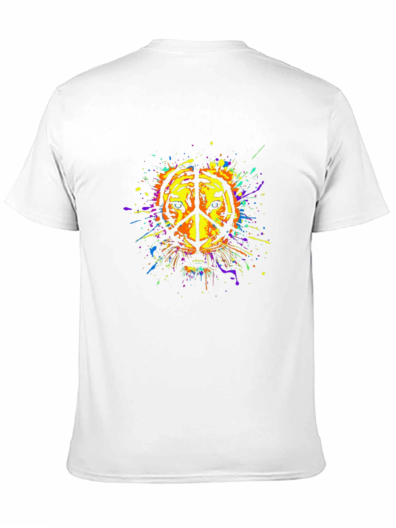 Tiger Peace Sign Graphic Tee - Black