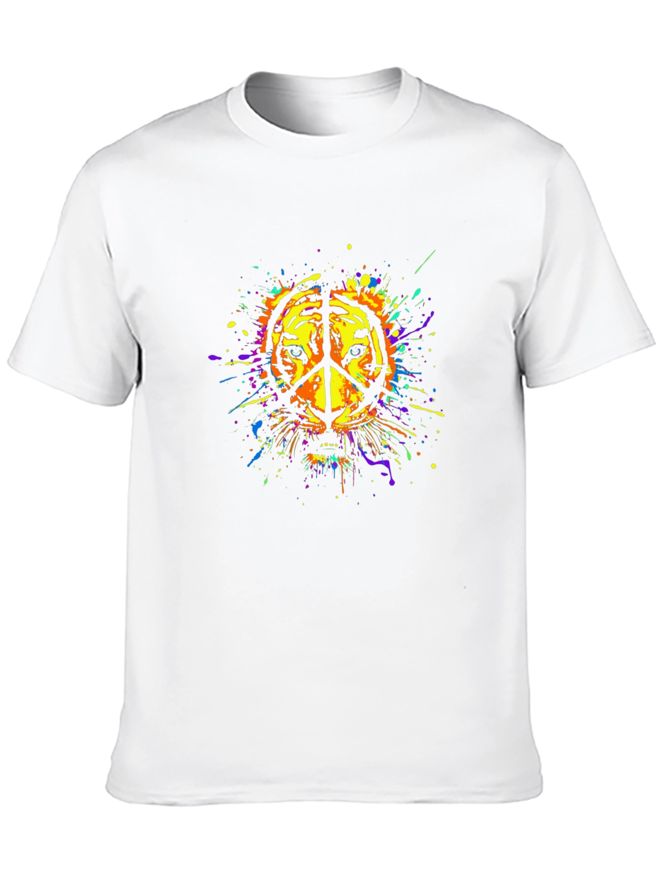 Tiger Peace Sign Graphic Tee - Black