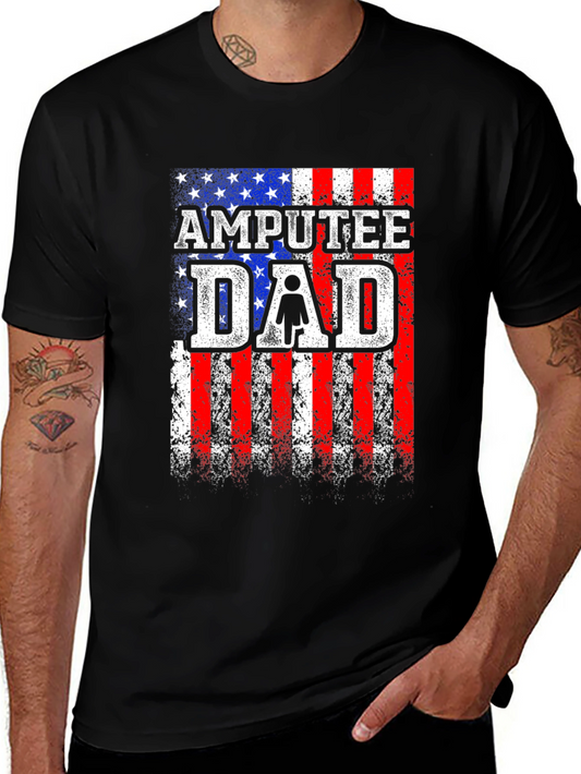 Amputee Dad USA Flag T-Shirt