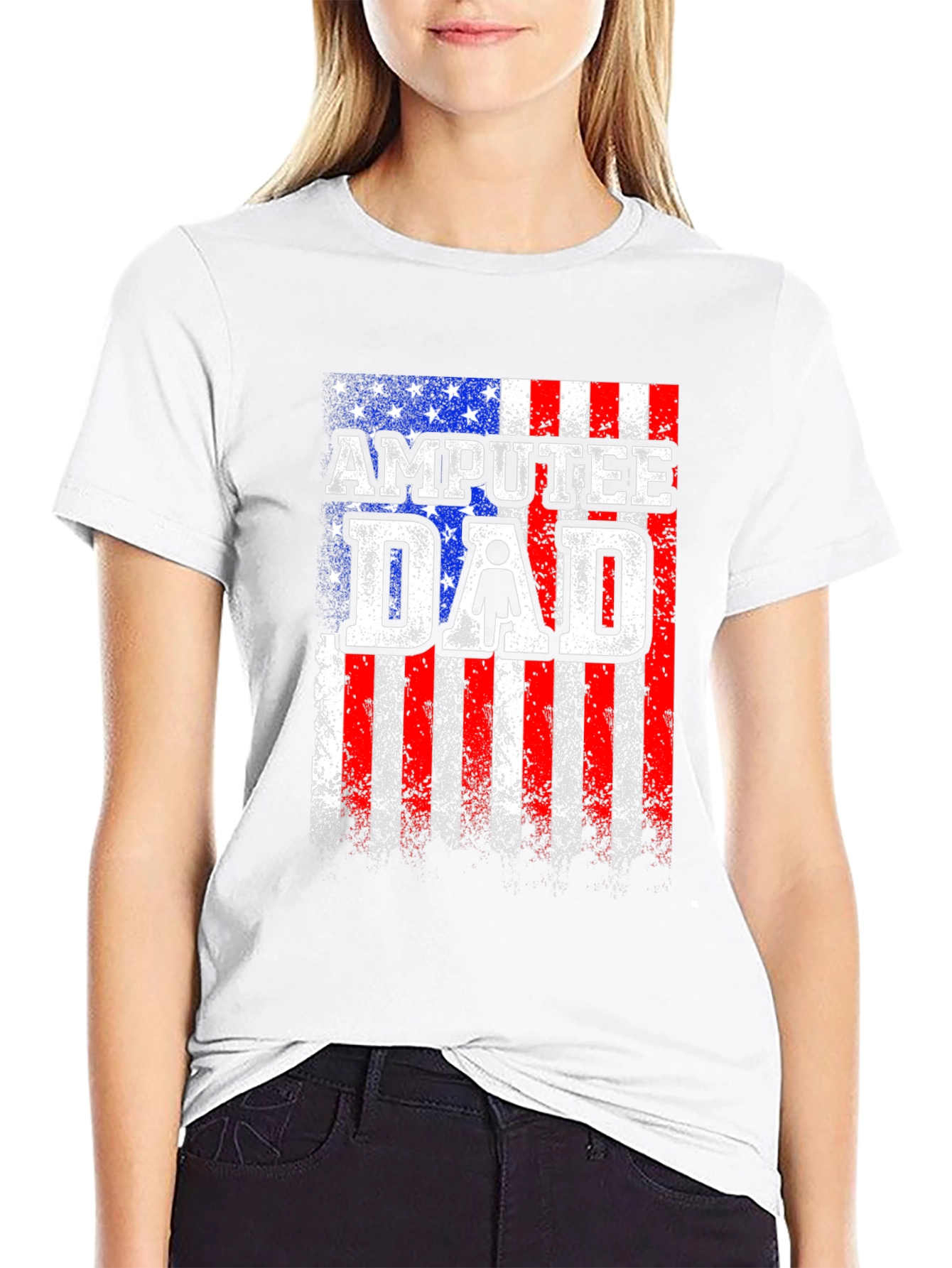 Amputee Dad USA Flag T-Shirt