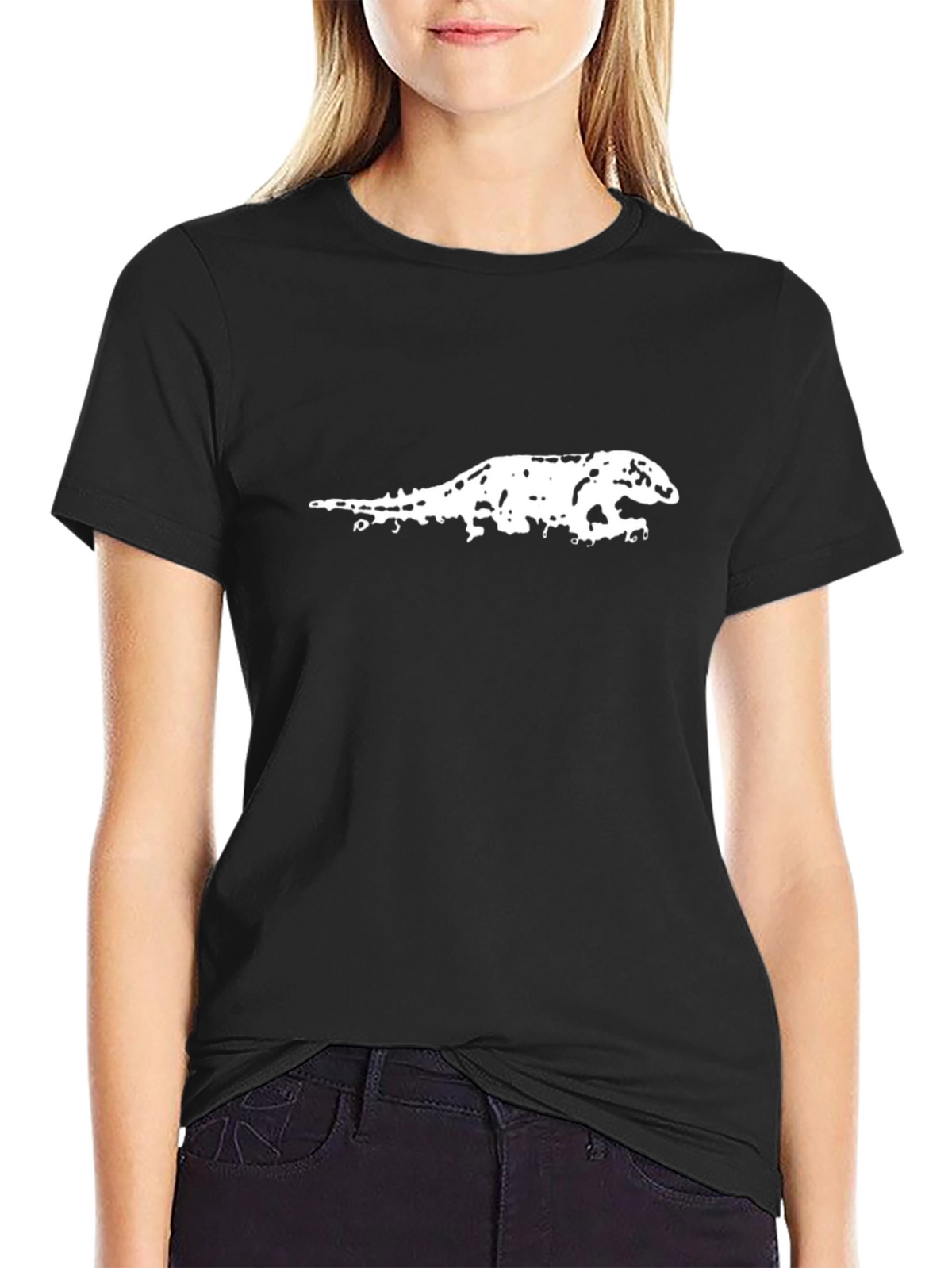 Komodo Dragon Graphic Tee - Black Cotton T-Shirt