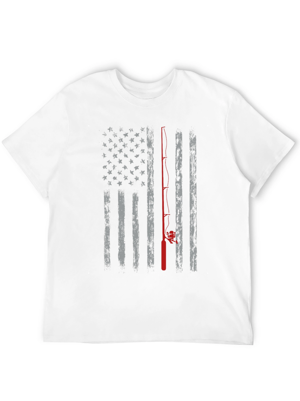 Fishing Rod American Flag T-Shirt