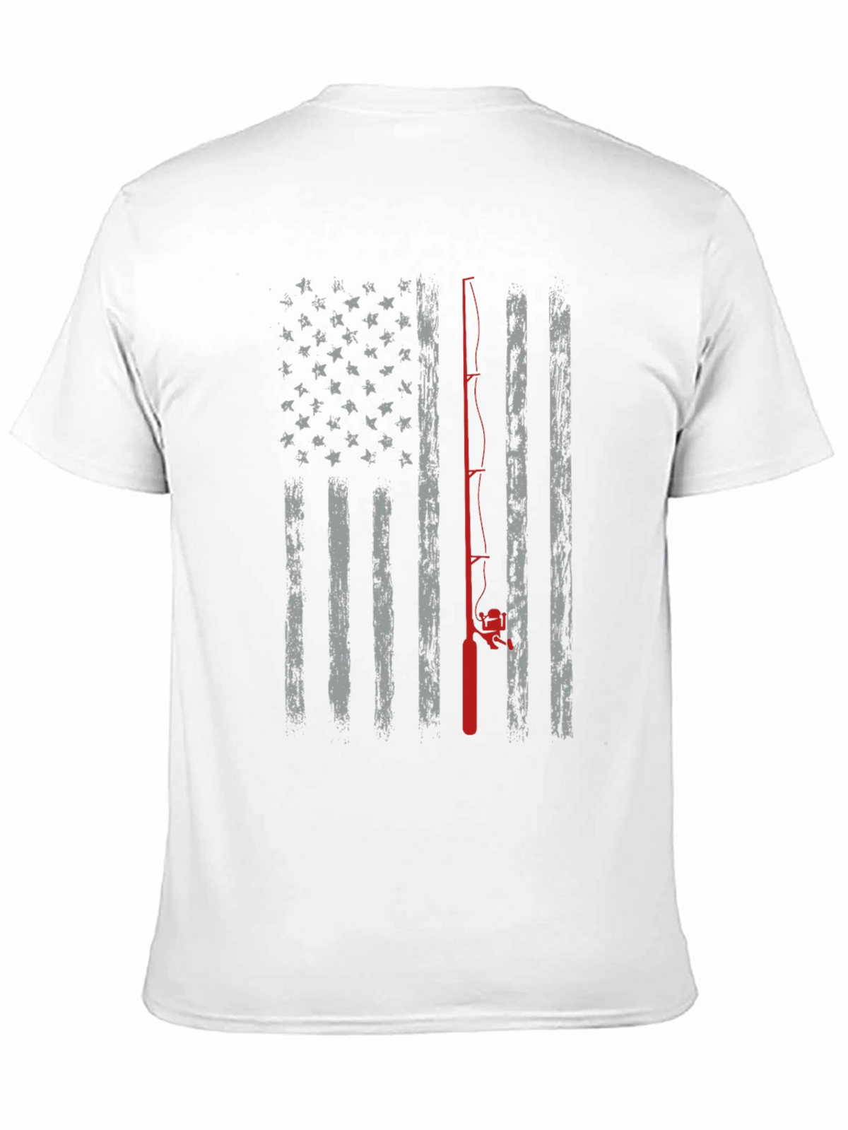 Fishing Rod American Flag T-Shirt