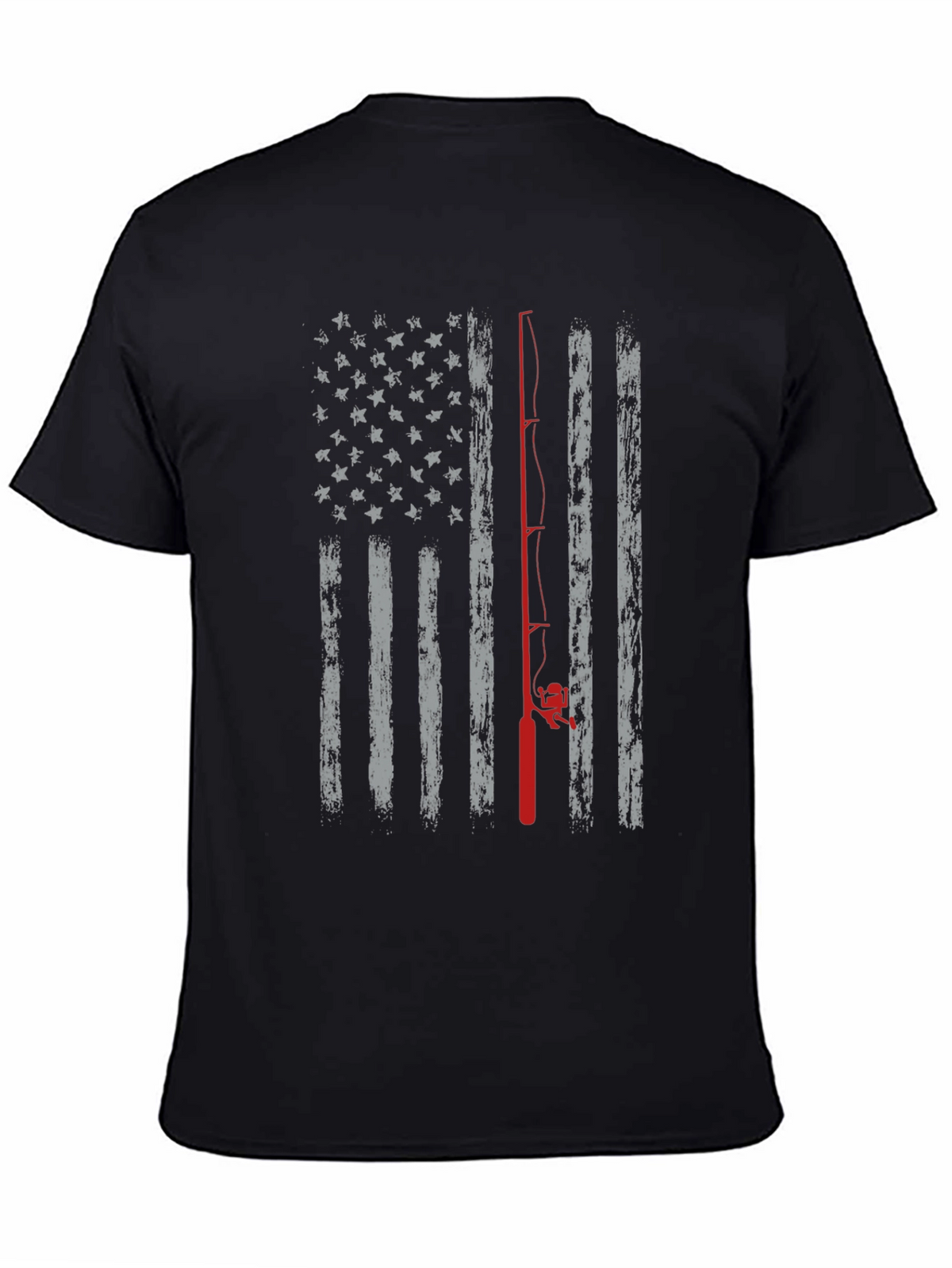 Fishing Rod American Flag T-Shirt