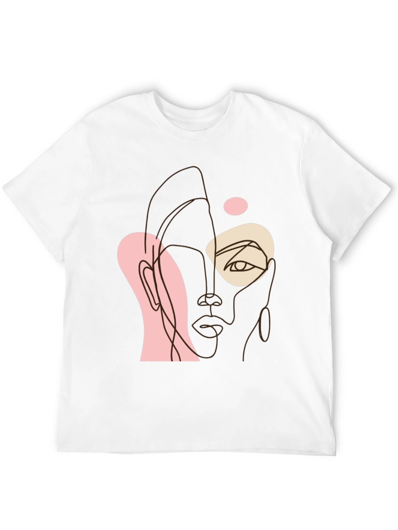 Abstract Face Line Art Black Tee