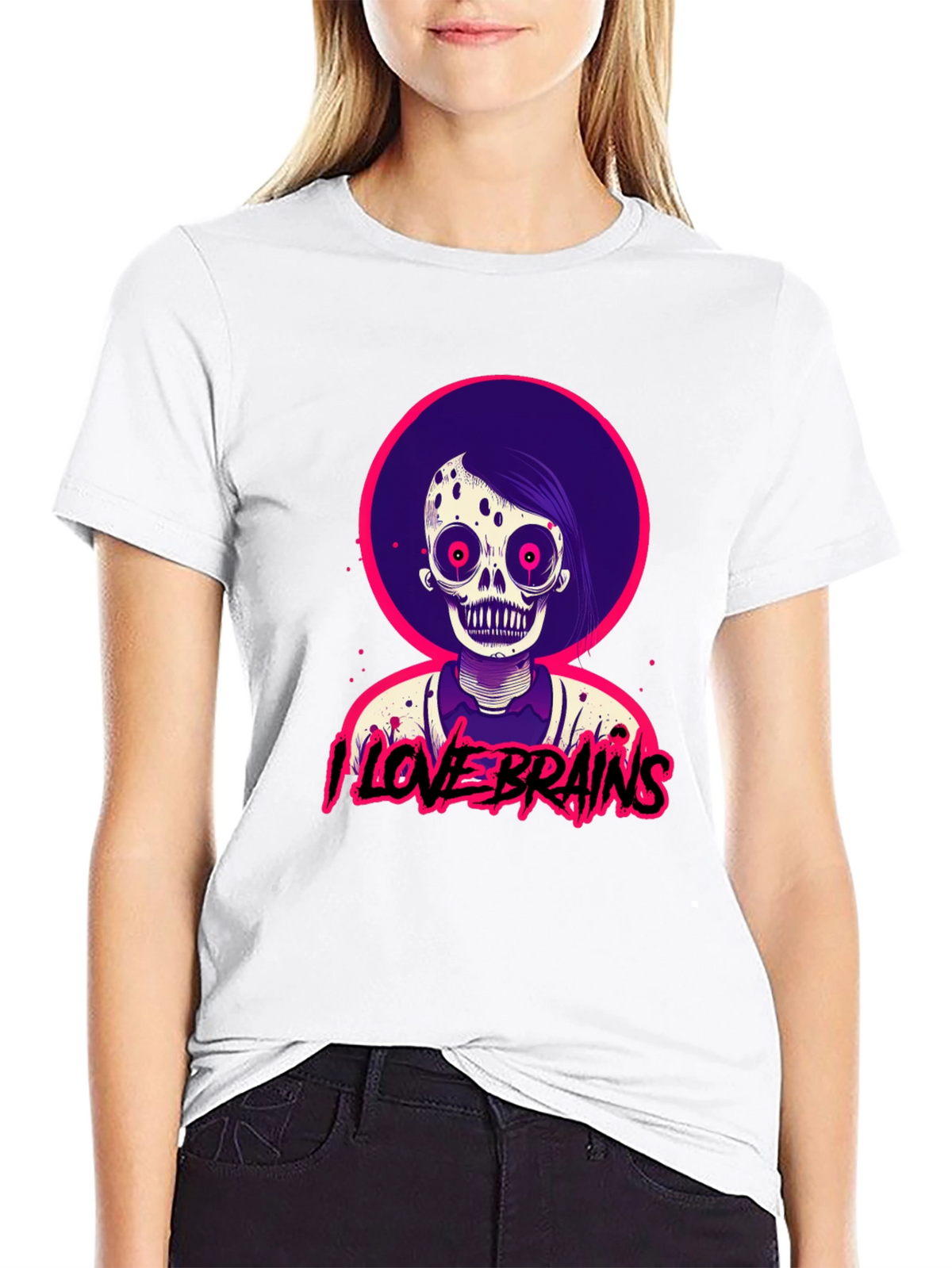 I Love Brains Zombie T-Shirt - Halloween Tee