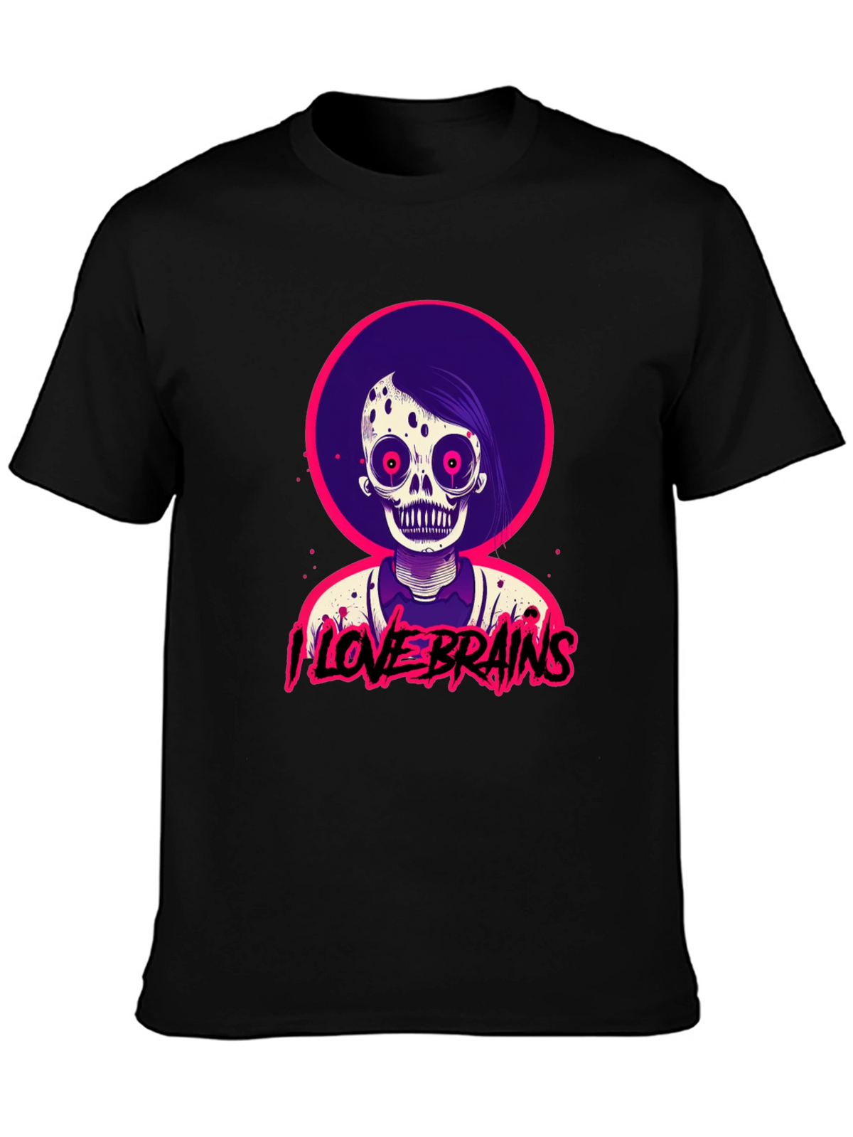 I Love Brains Zombie T-Shirt - Halloween Tee