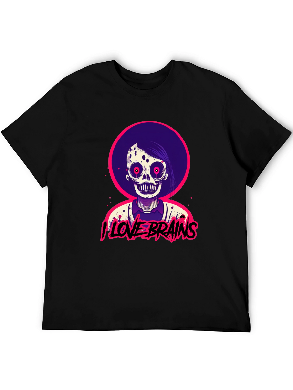 I Love Brains Zombie T-Shirt - Halloween Tee