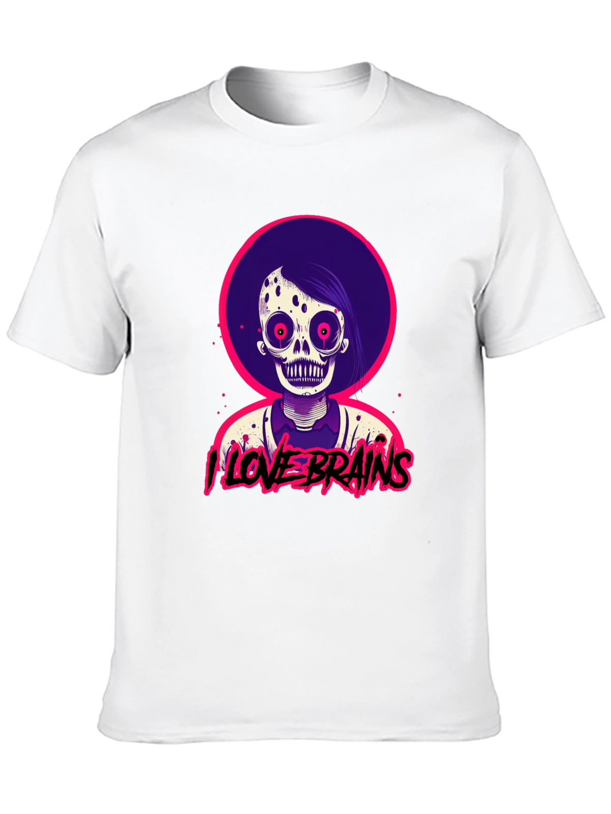 I Love Brains Zombie T-Shirt - Halloween Tee