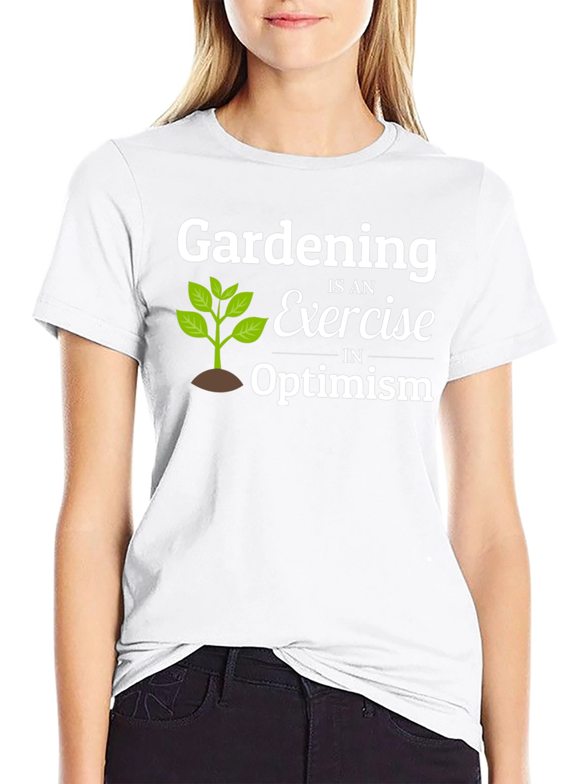 Gardening Optimism T-Shirt - Black Cotton Tee