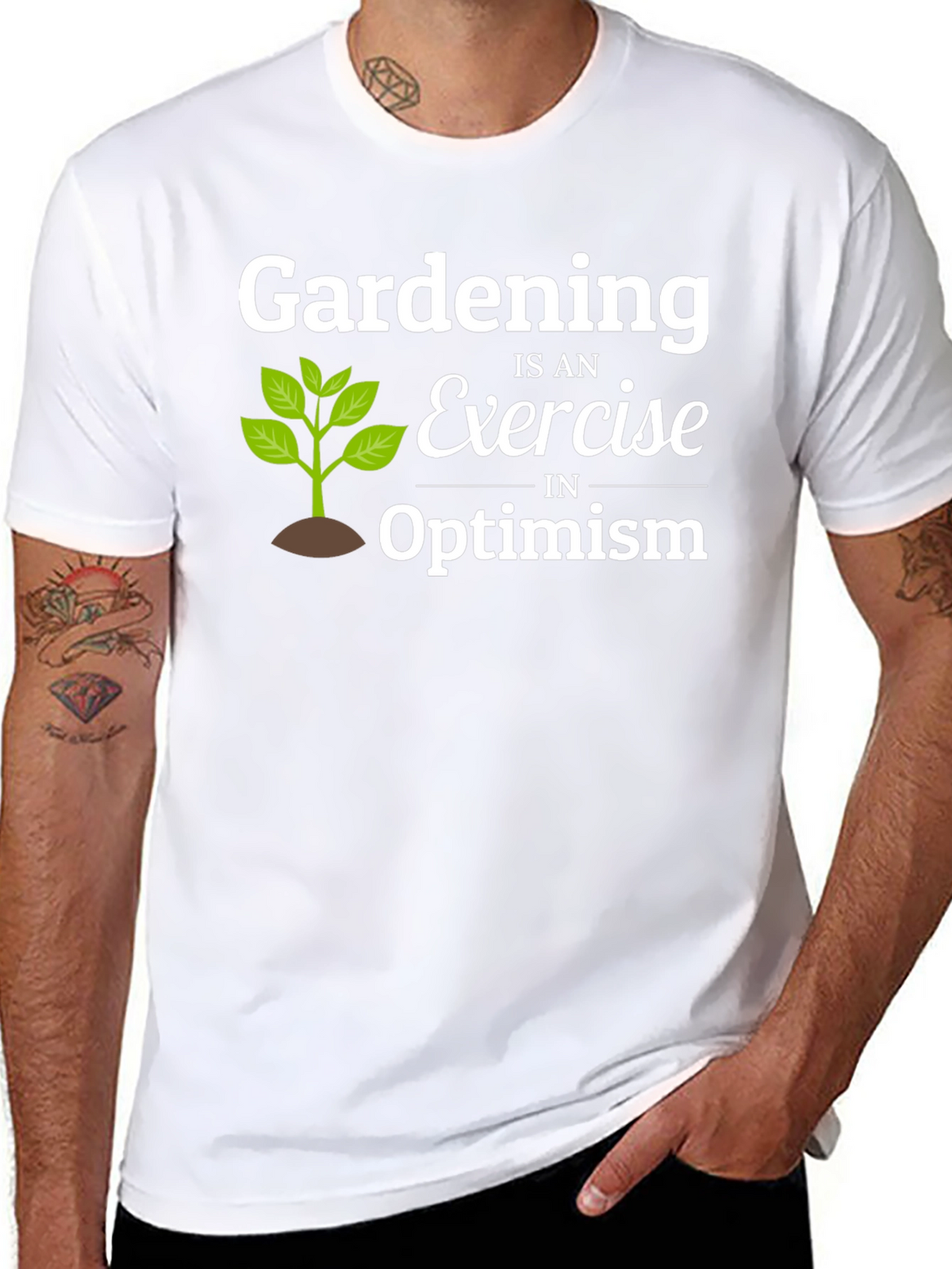 Gardening Optimism T-Shirt - Black Cotton Tee