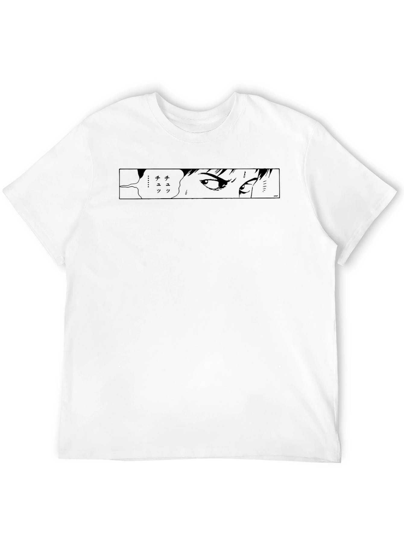 Anime Eyes Graphic Tee - Stylish Black T-Shirt