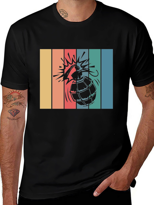 Retro Grenade Graphic T-Shirt - Vintage Style Design