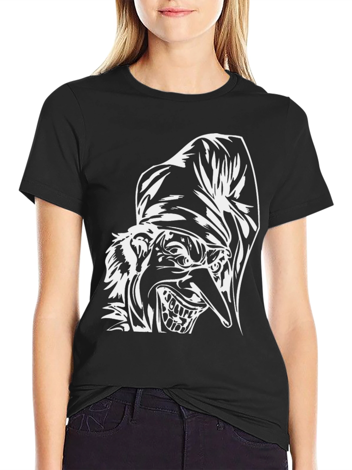 Creepy Jester Graphic Tee - Black Cotton Shirt